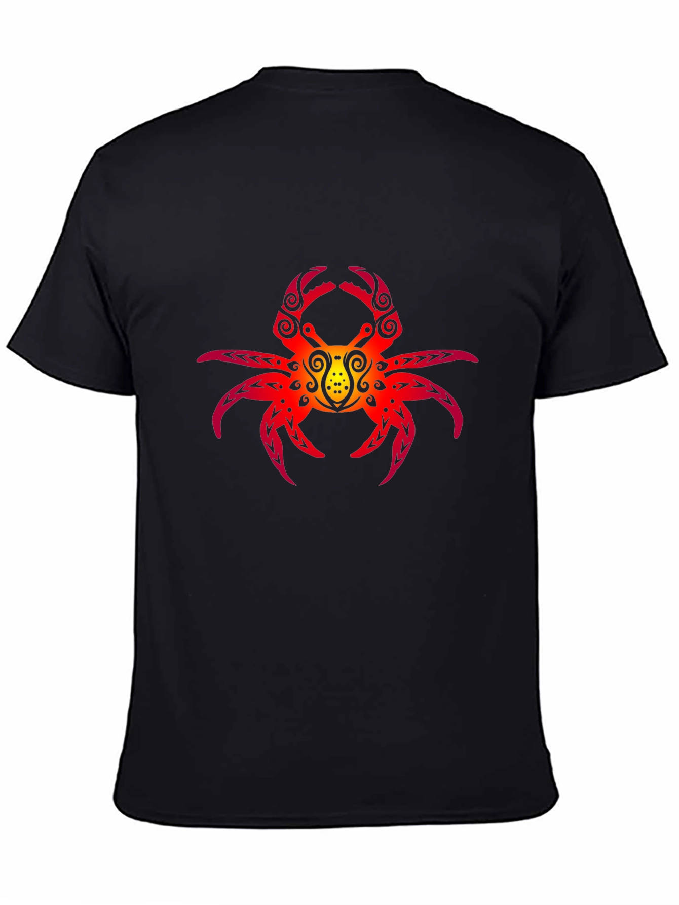 Tribal Crab Graphic Black T-Shirt