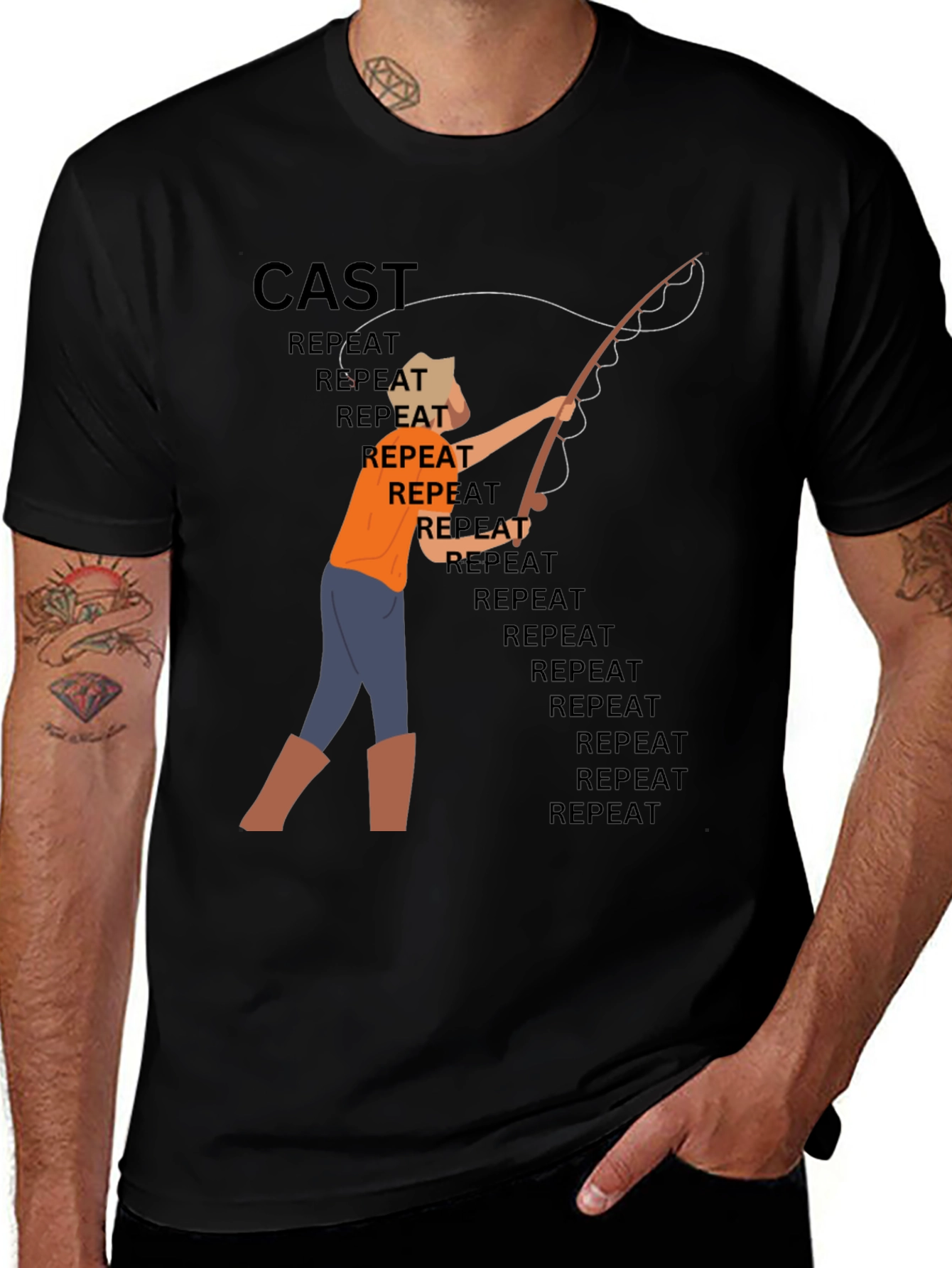 Cast Repeat Fishing T-Shirt