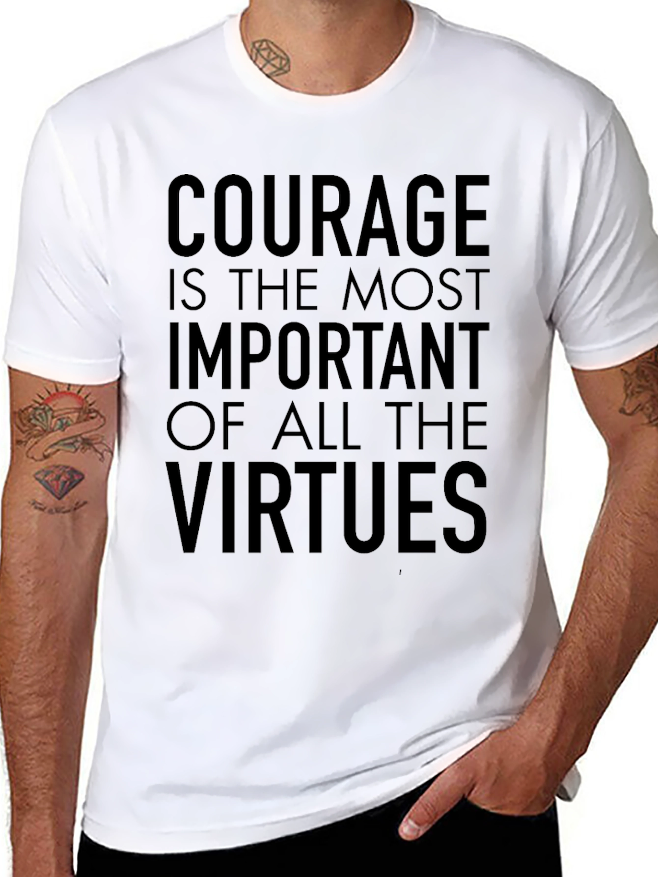 Courage is the Most Important Virtue Black Tee