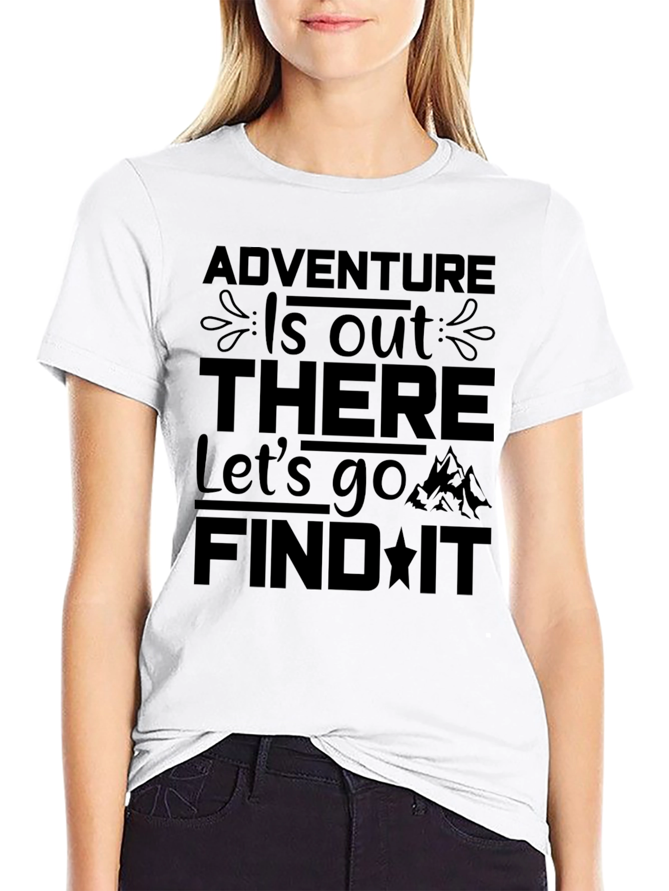Adventure Awaits Black Graphic T-Shirt