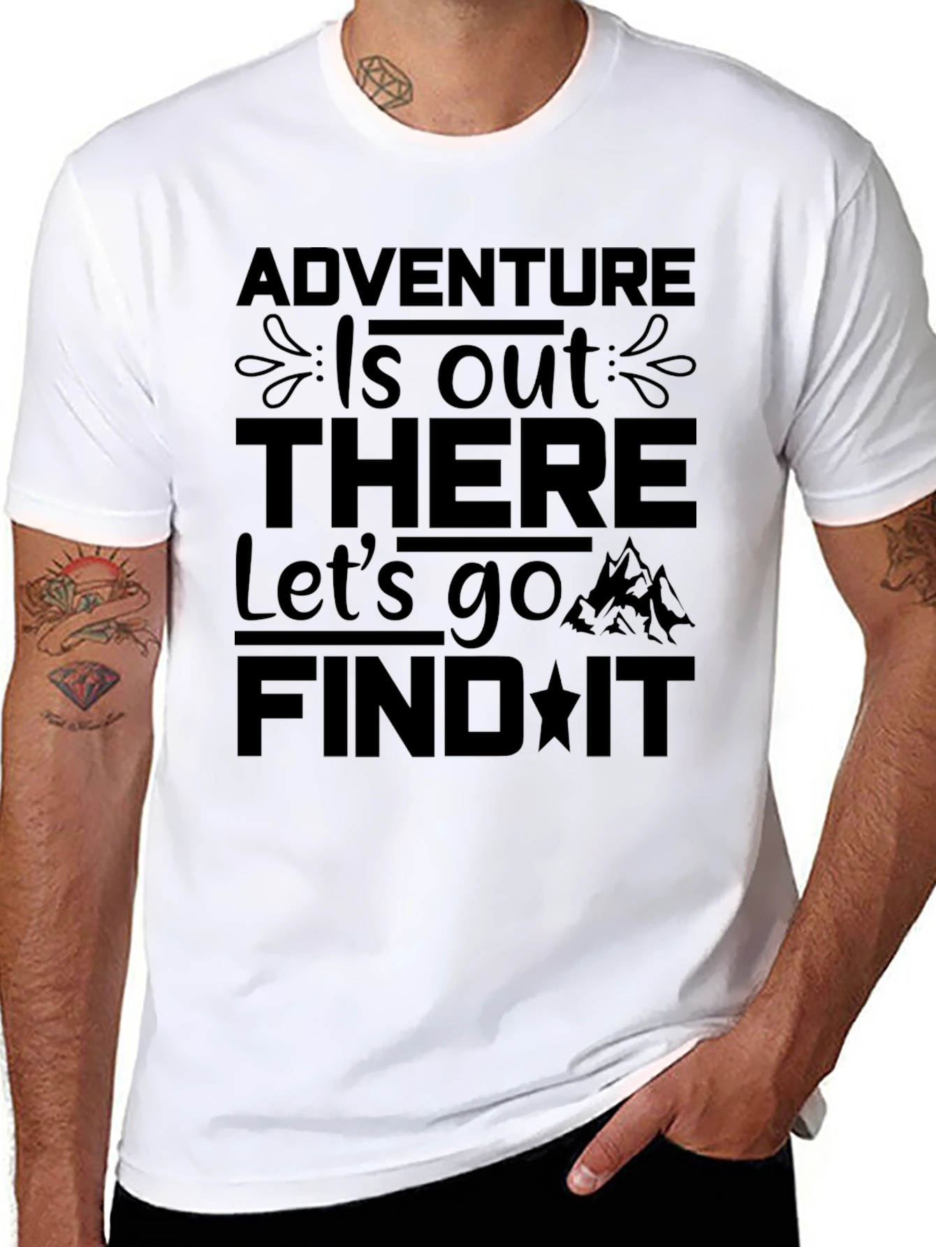 Adventure Awaits Black Graphic T-Shirt
