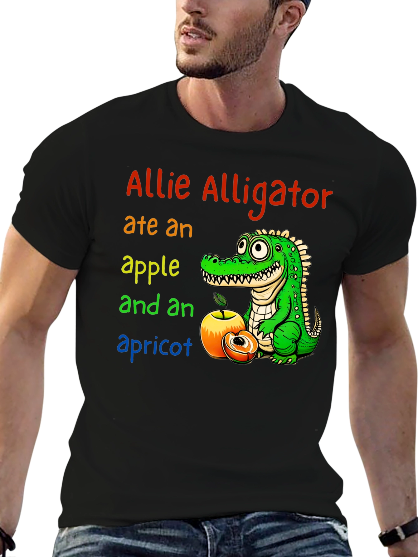 Allie Alligator Eats Apple & Apricot Graphic Tee