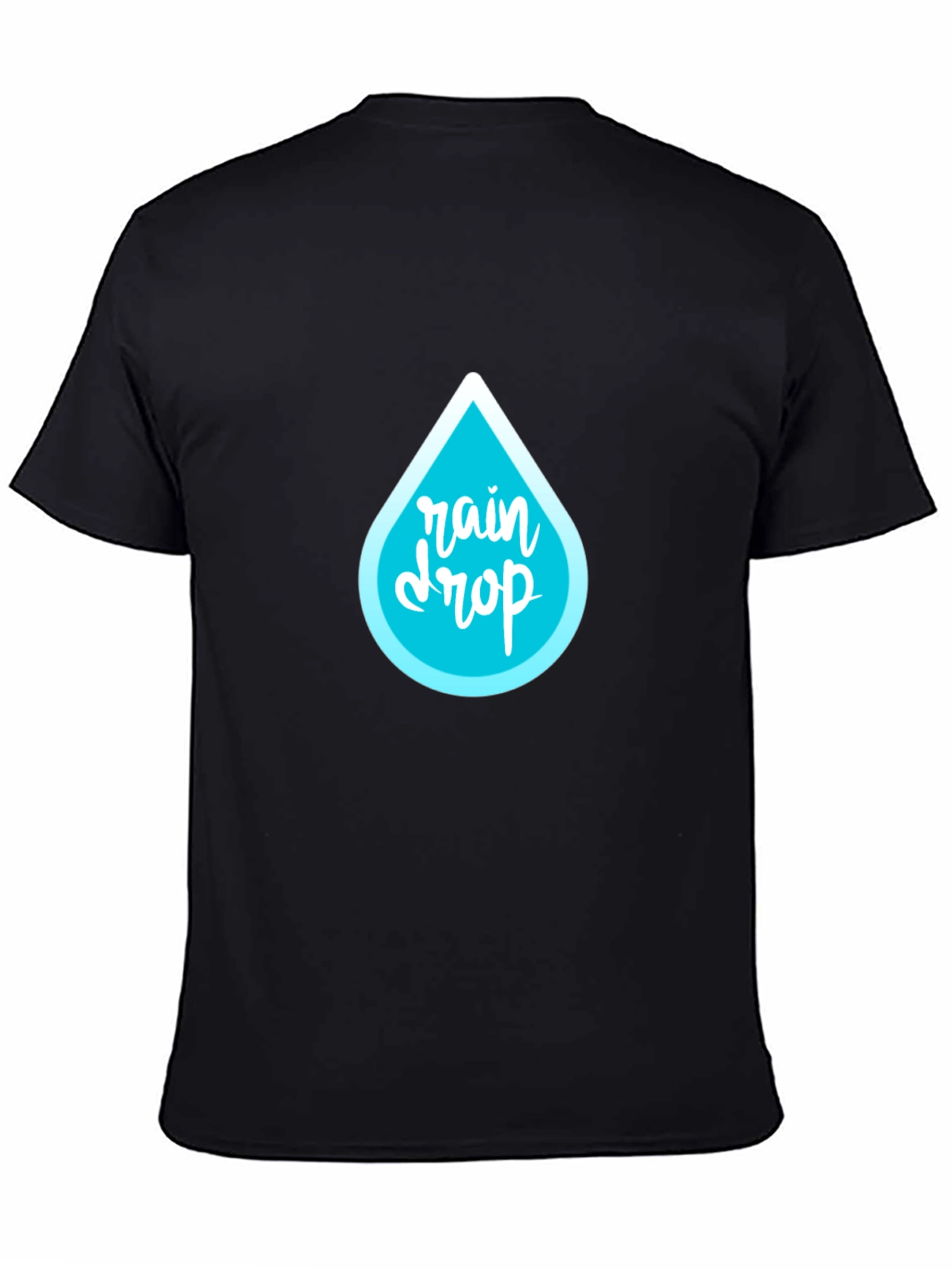 Rain Drop Graphic Black T-Shirt