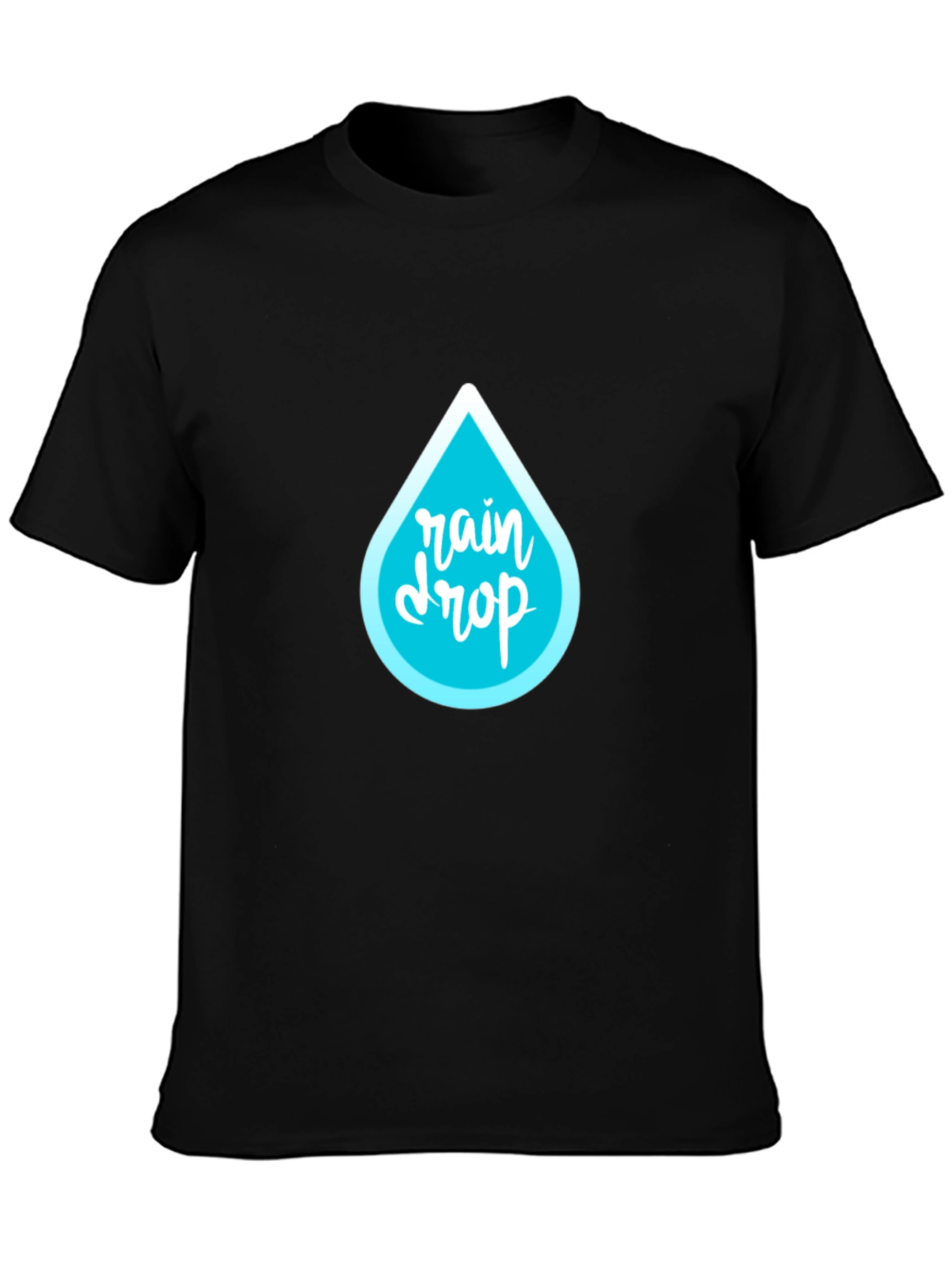 Rain Drop Graphic Black T-Shirt