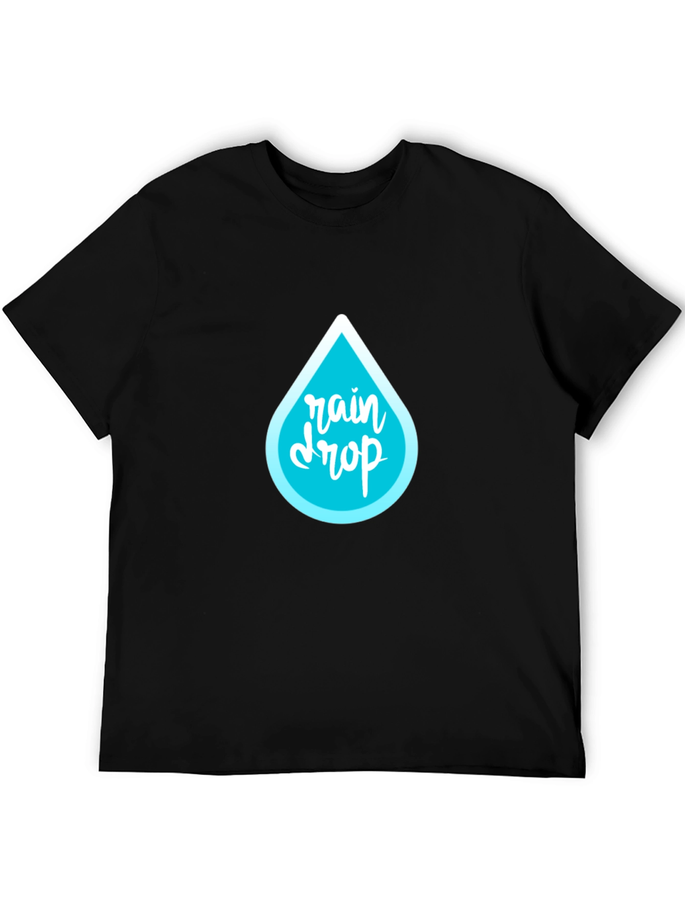 Rain Drop Graphic Black T-Shirt