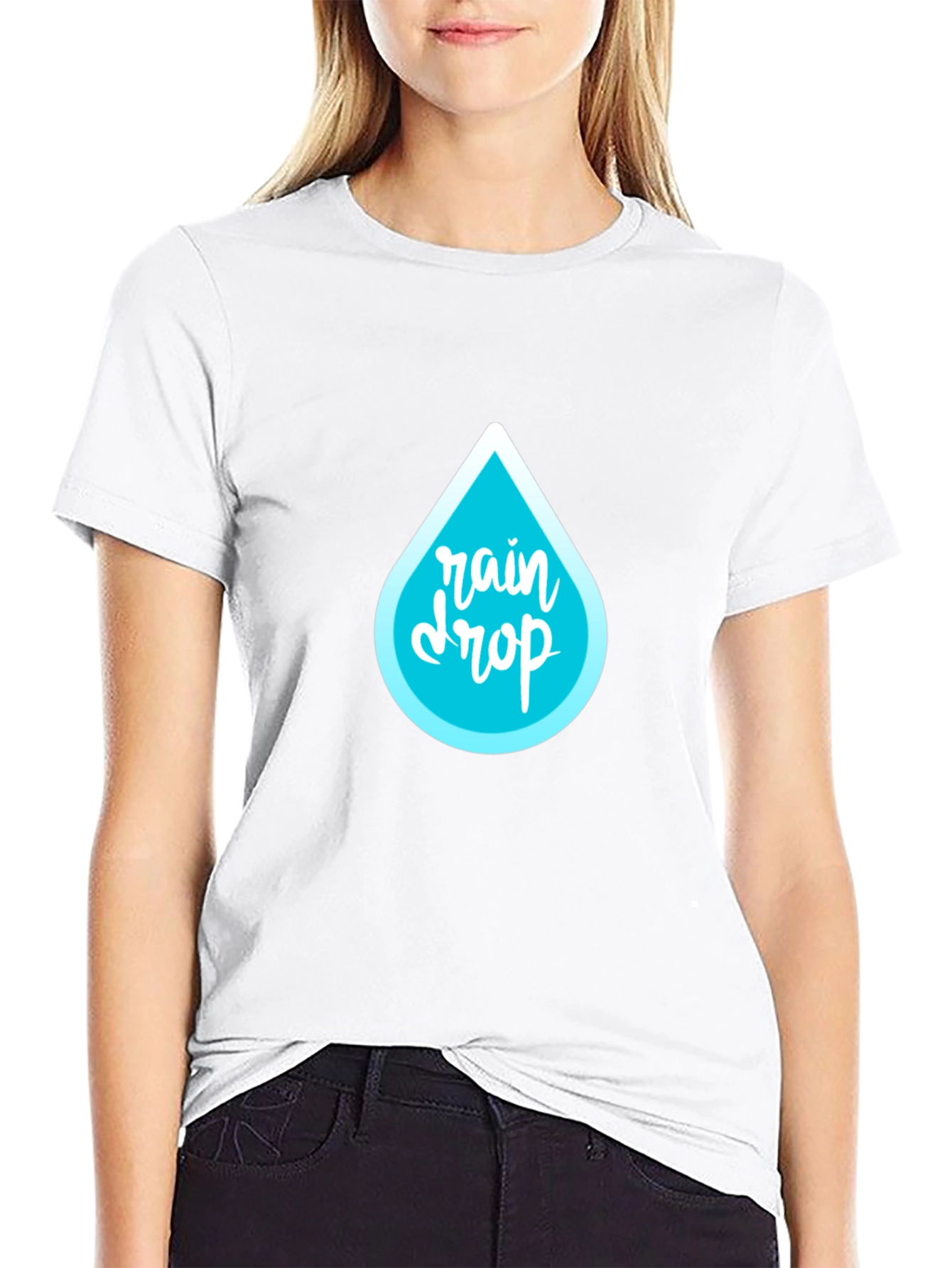 Rain Drop Graphic Black T-Shirt