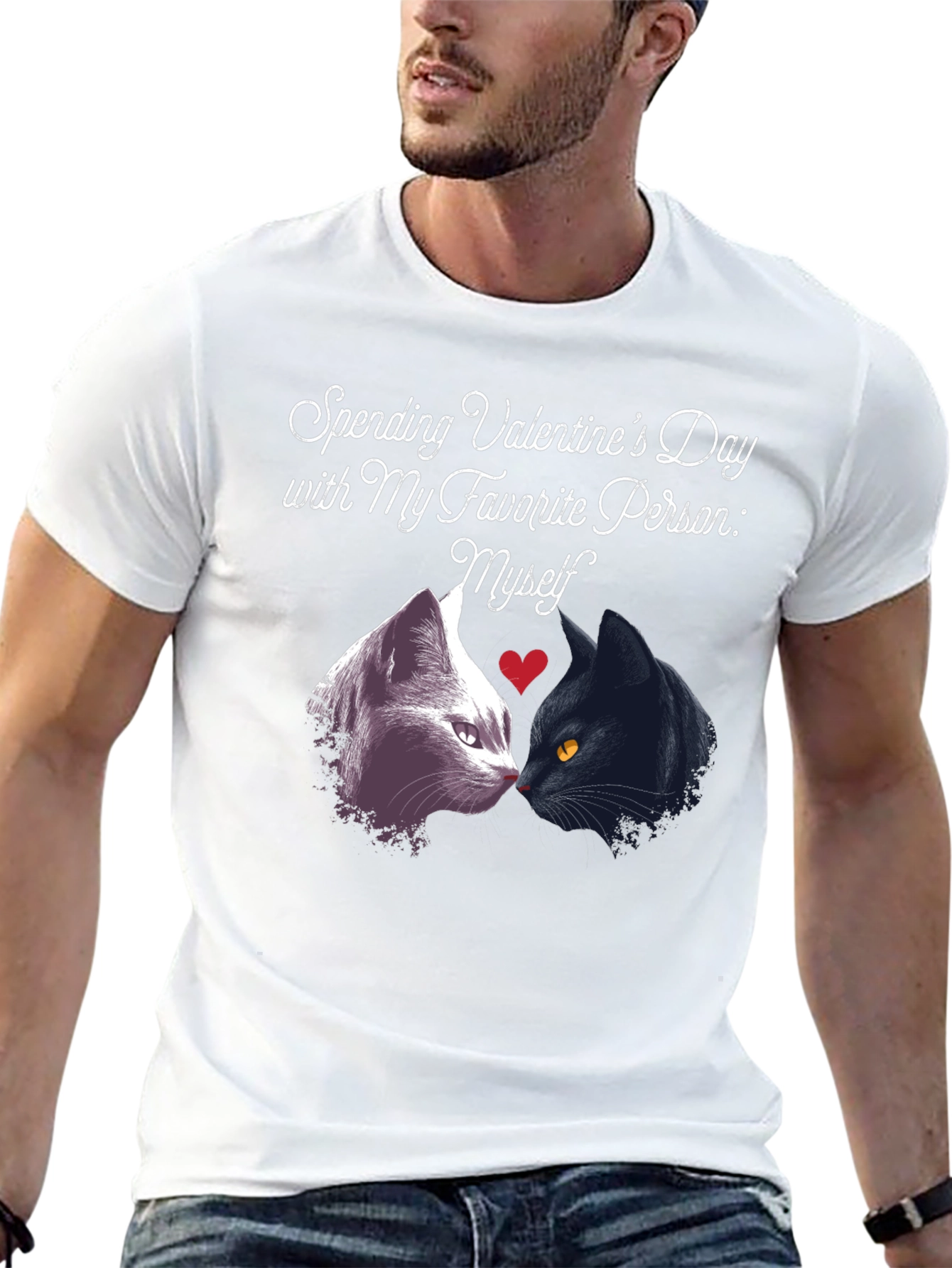 Valentines Day Cat Lover Tee