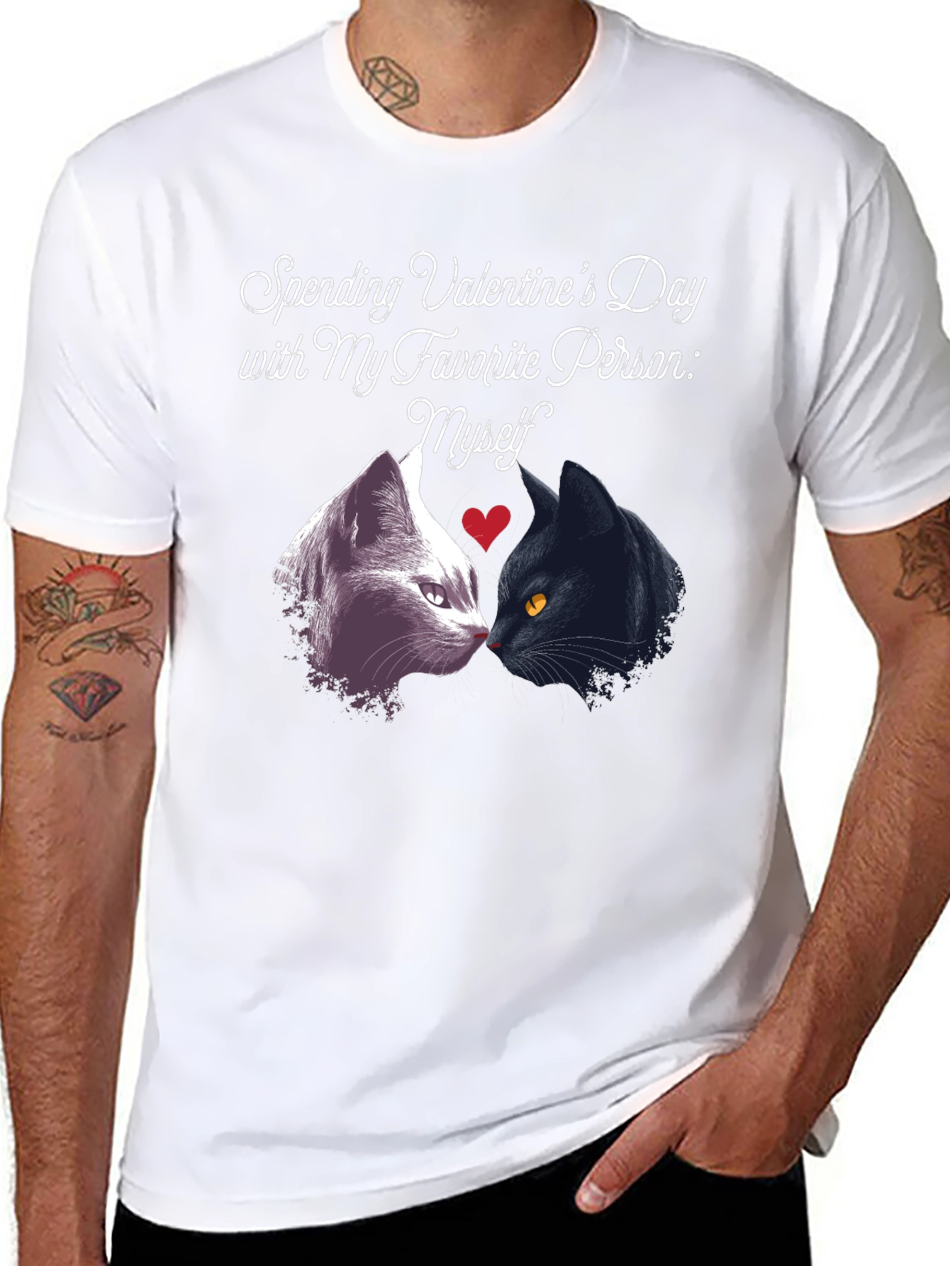 Valentines Day Cat Lover Tee