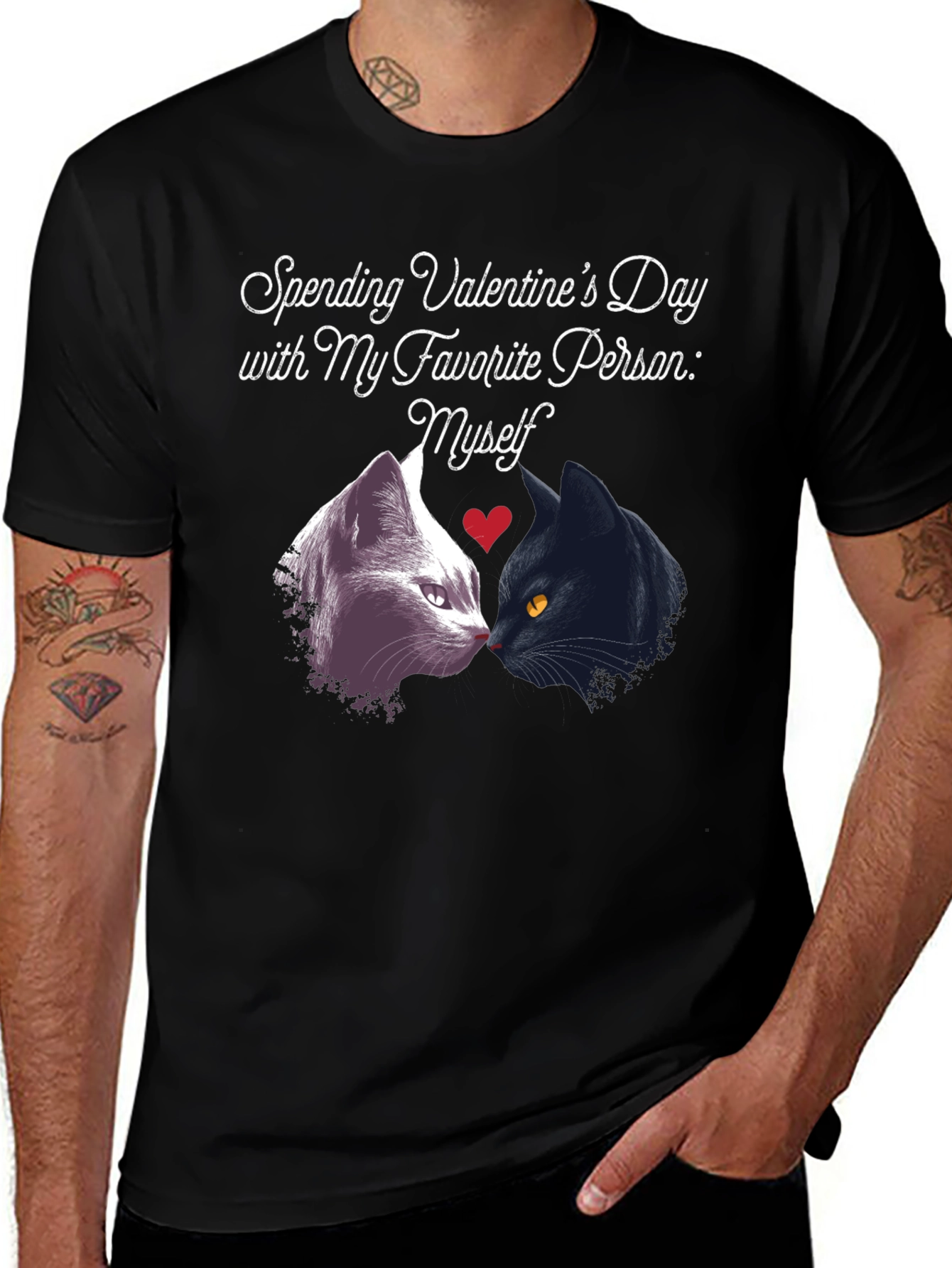 Valentines Day Cat Lover Tee