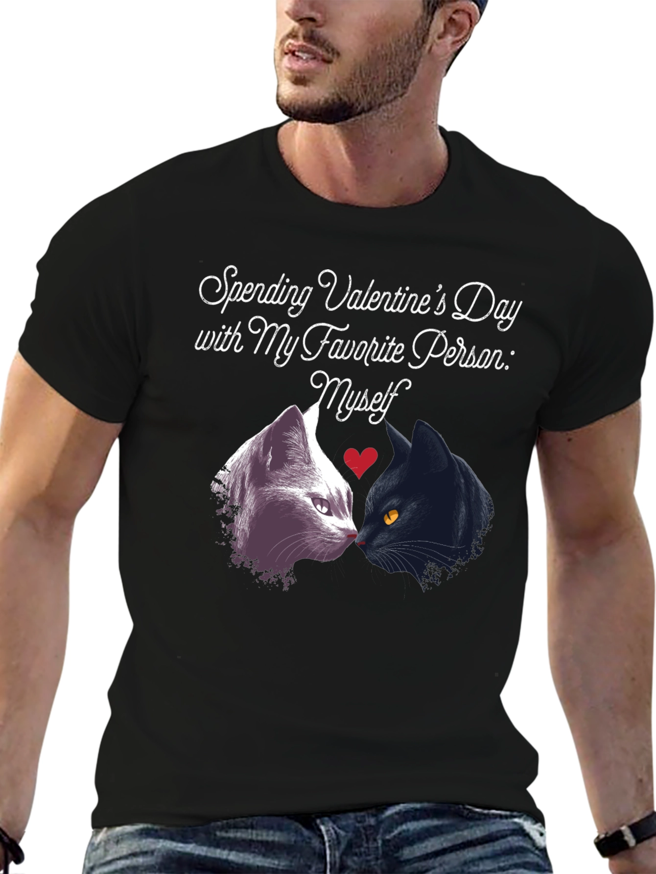 Valentines Day Cat Lover Tee