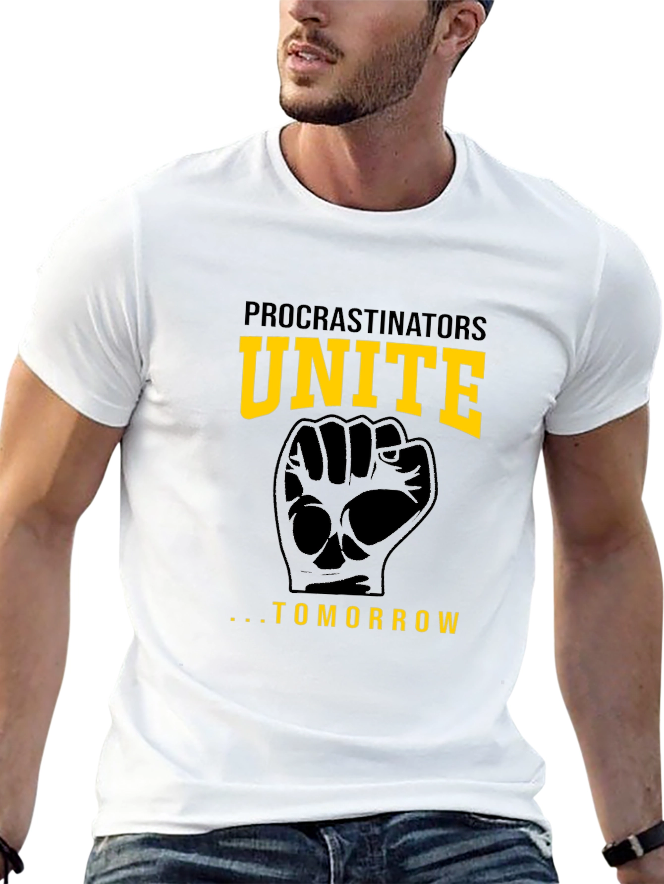 Procrastinators Unite Tomorrow Funny Black T-Shirt