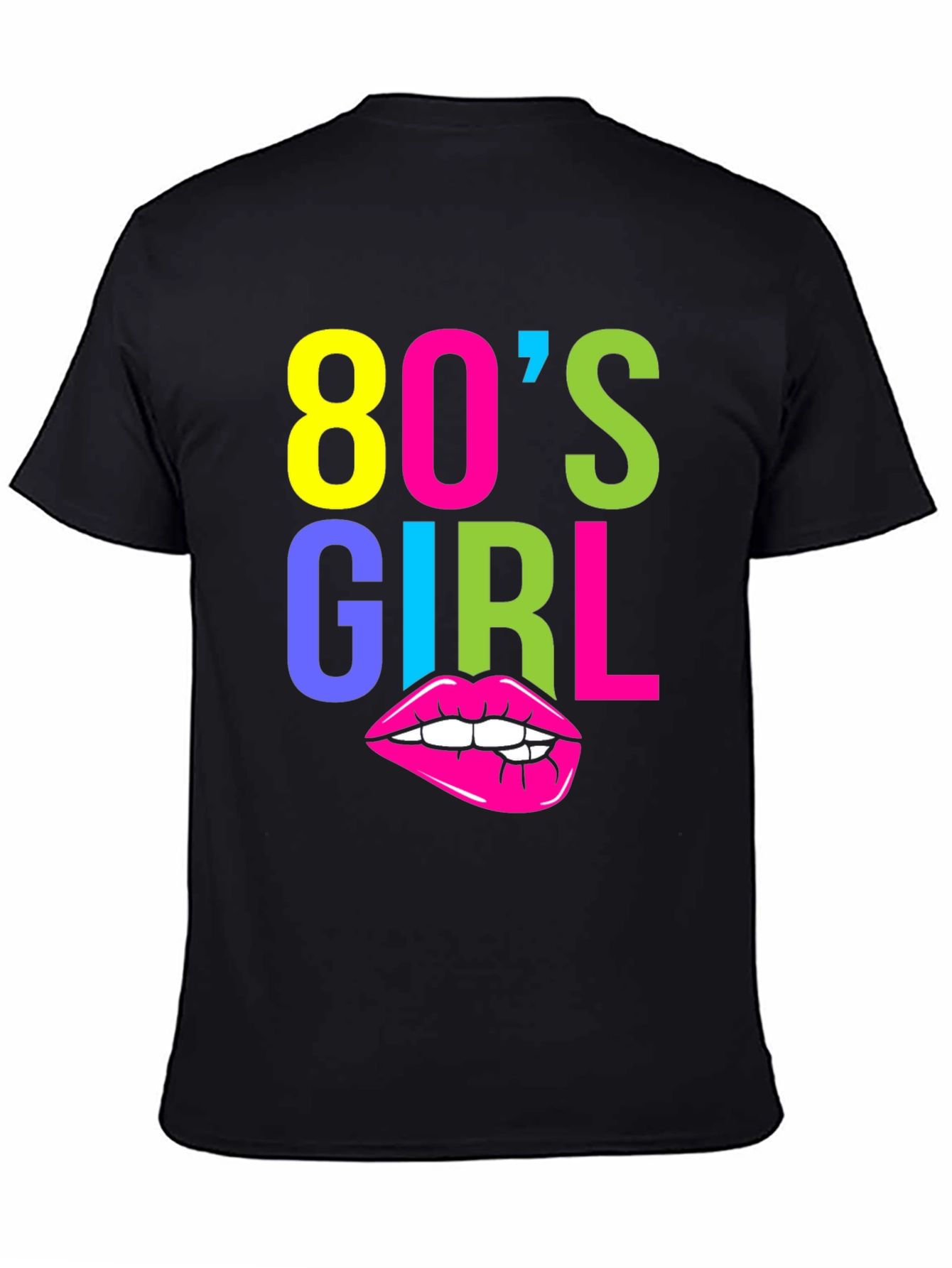 80s Girl Graphic Tee - Retro Neon T-Shirt