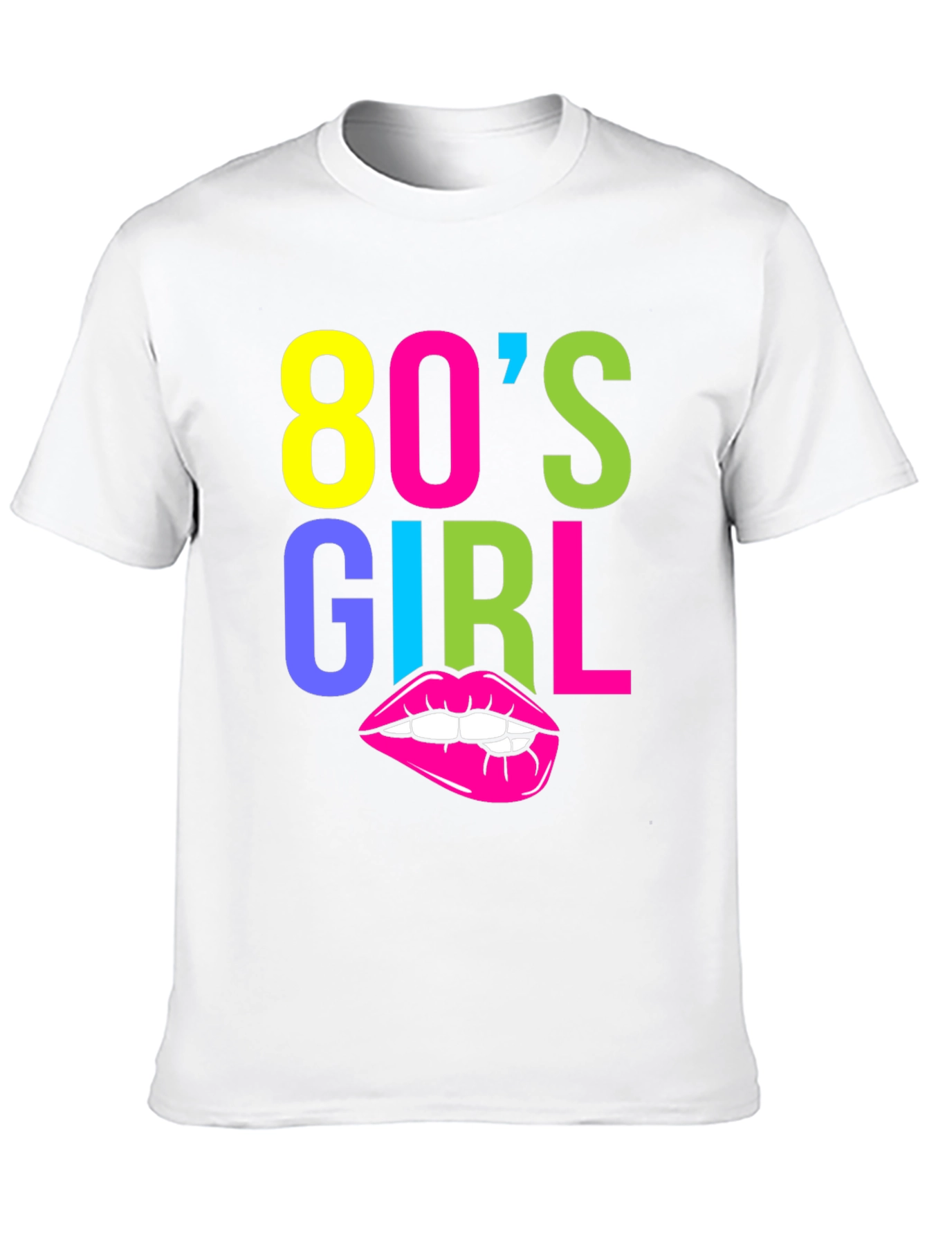 80s Girl Graphic Tee - Retro Neon T-Shirt