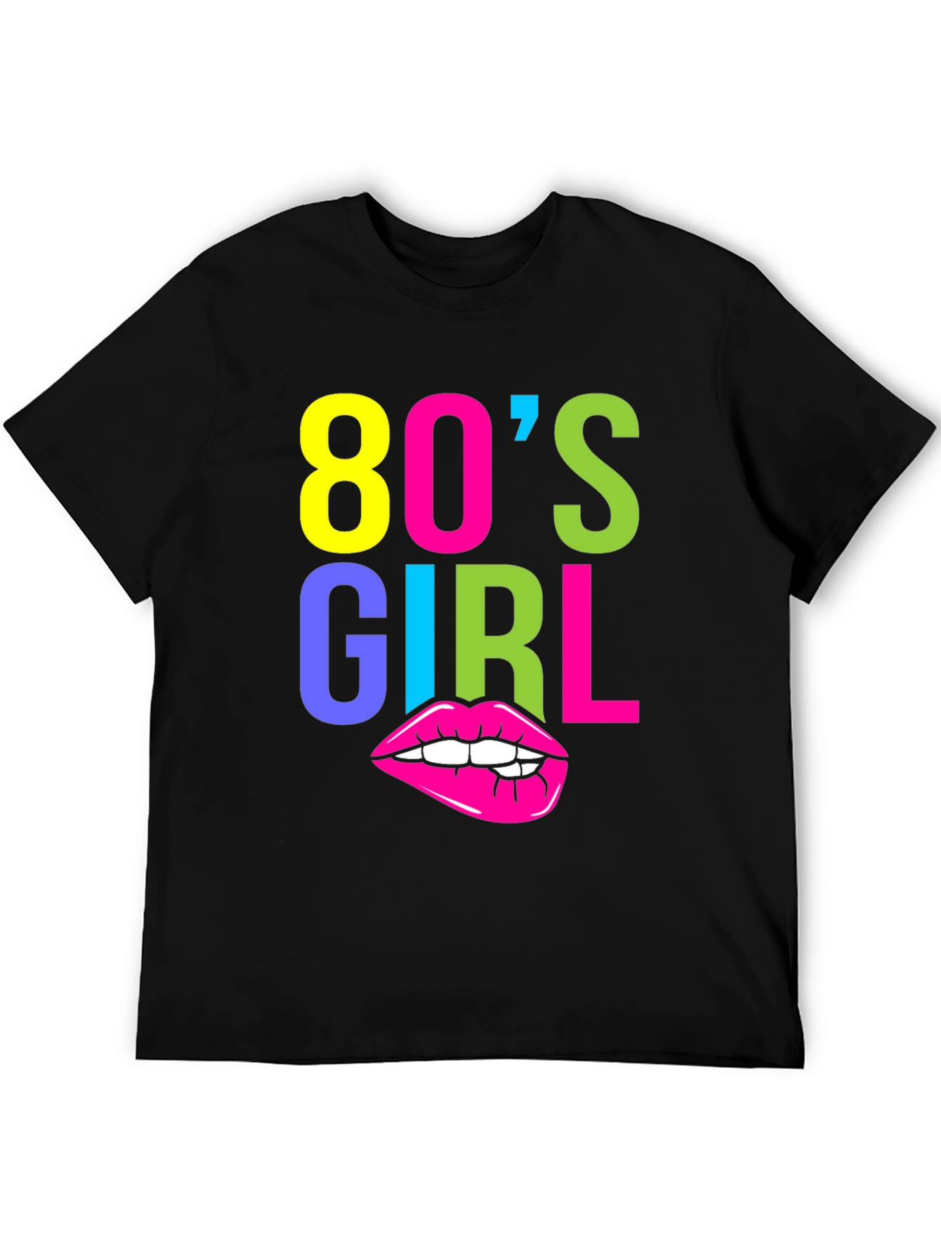 80s Girl Graphic Tee - Retro Neon T-Shirt