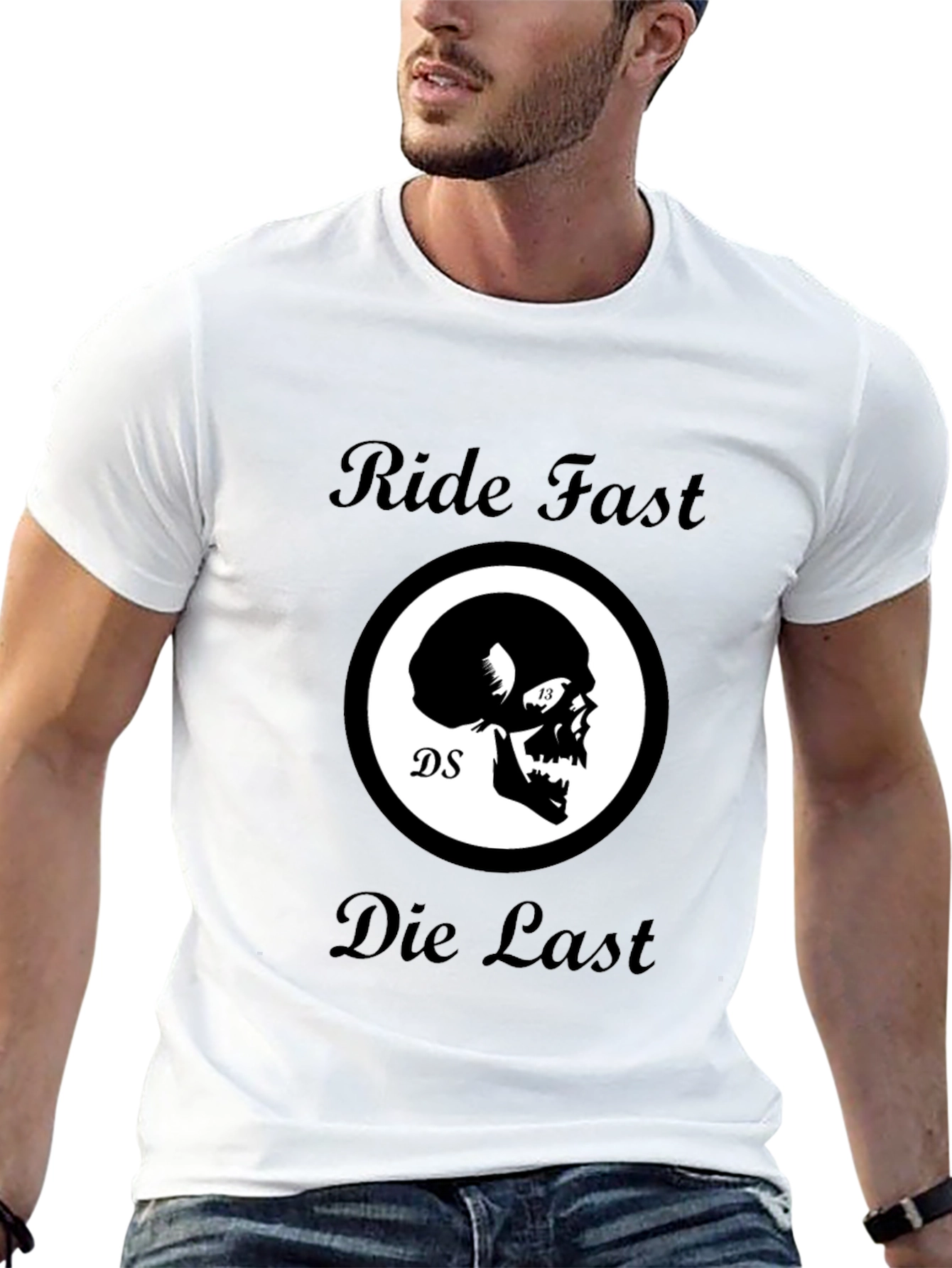 Ride Fast Die Last Skull Graphic Black T-Shirt