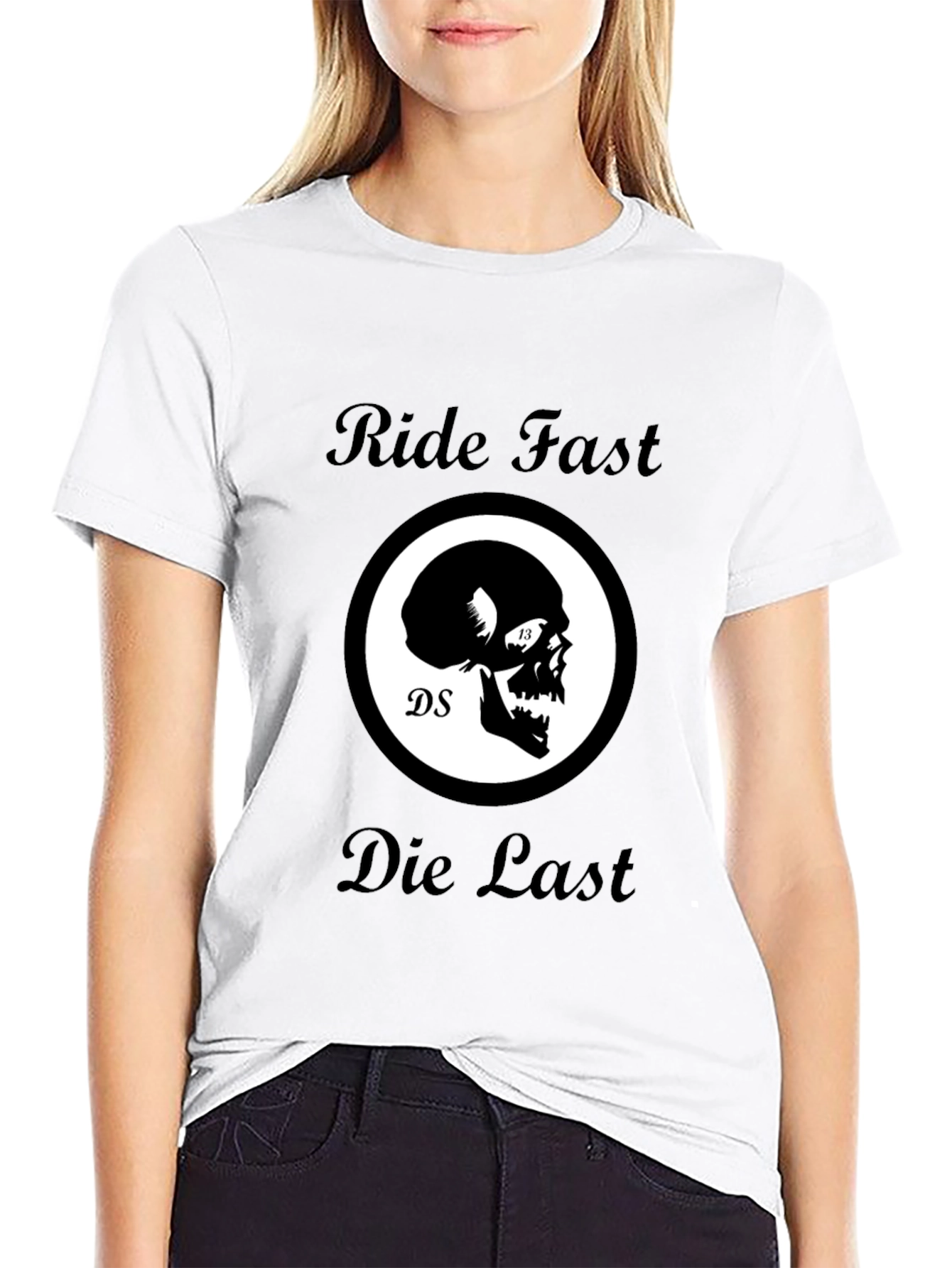 Ride Fast Die Last Skull Graphic Black T-Shirt
