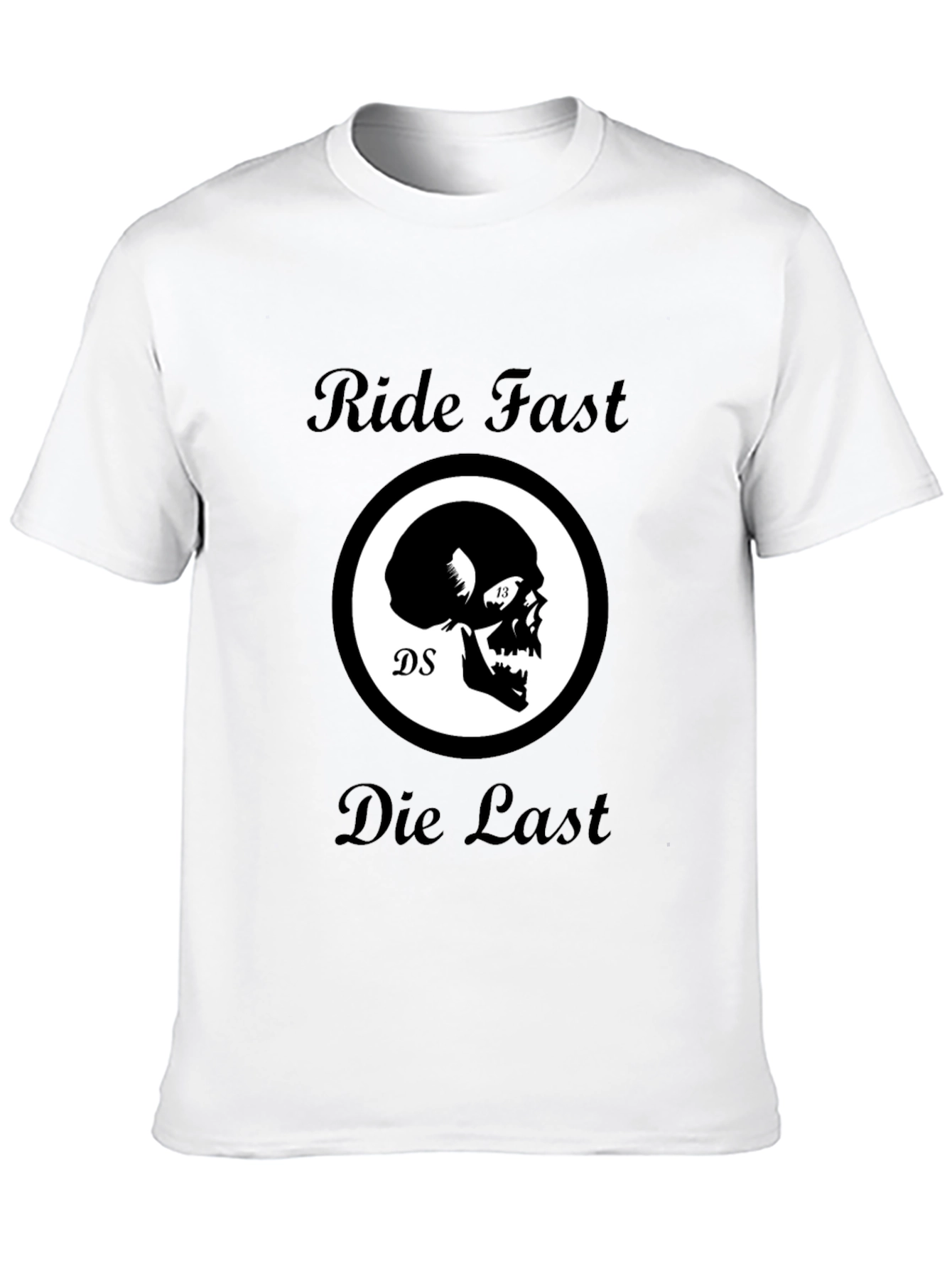 Ride Fast Die Last Skull Graphic Black T-Shirt