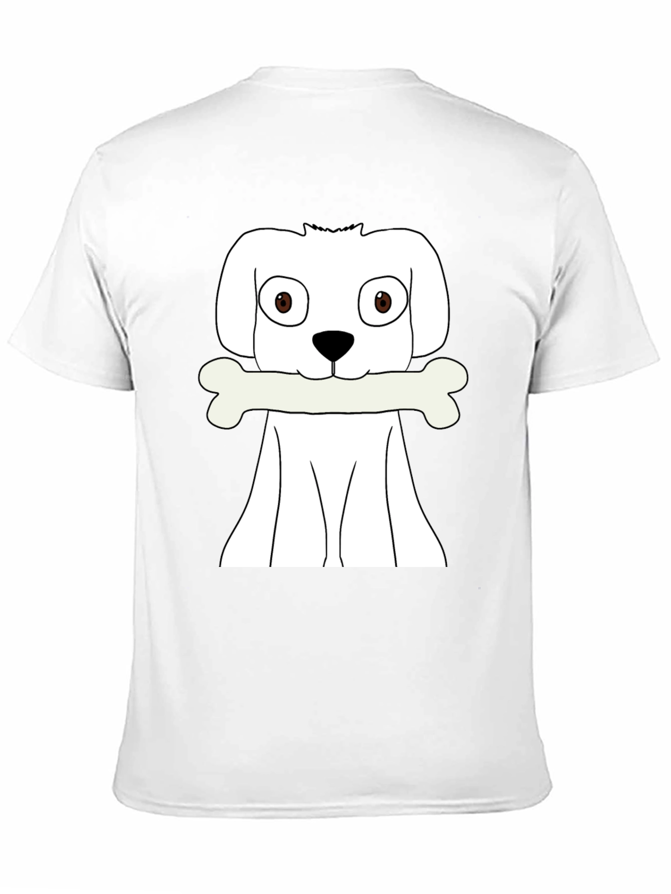 Dog with Bone Graphic T-Shirt - Black