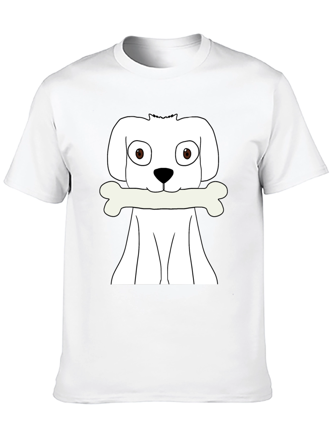 Dog with Bone Graphic T-Shirt - Black