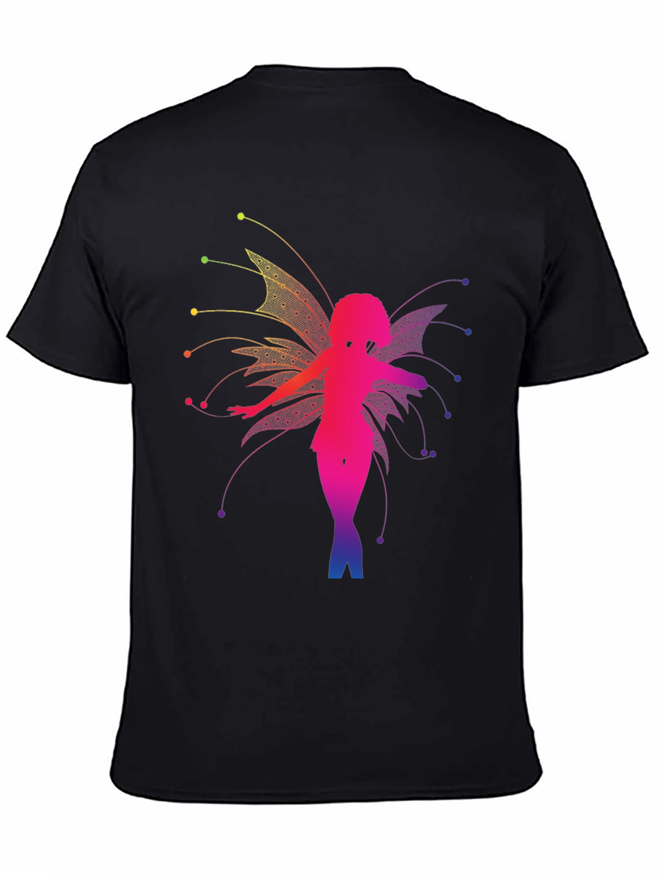 Rainbow Fairy Graphic Black T-Shirt