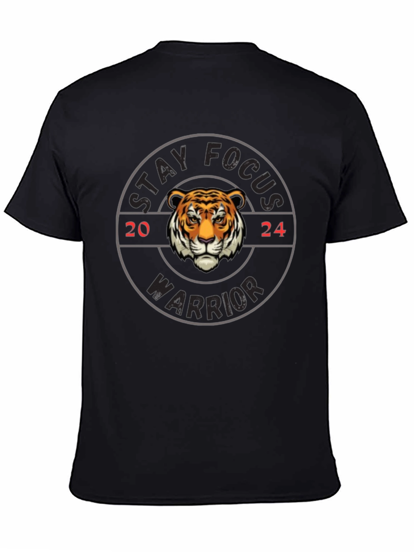 Stay Focus Warrior Tiger Graphic T-Shirt