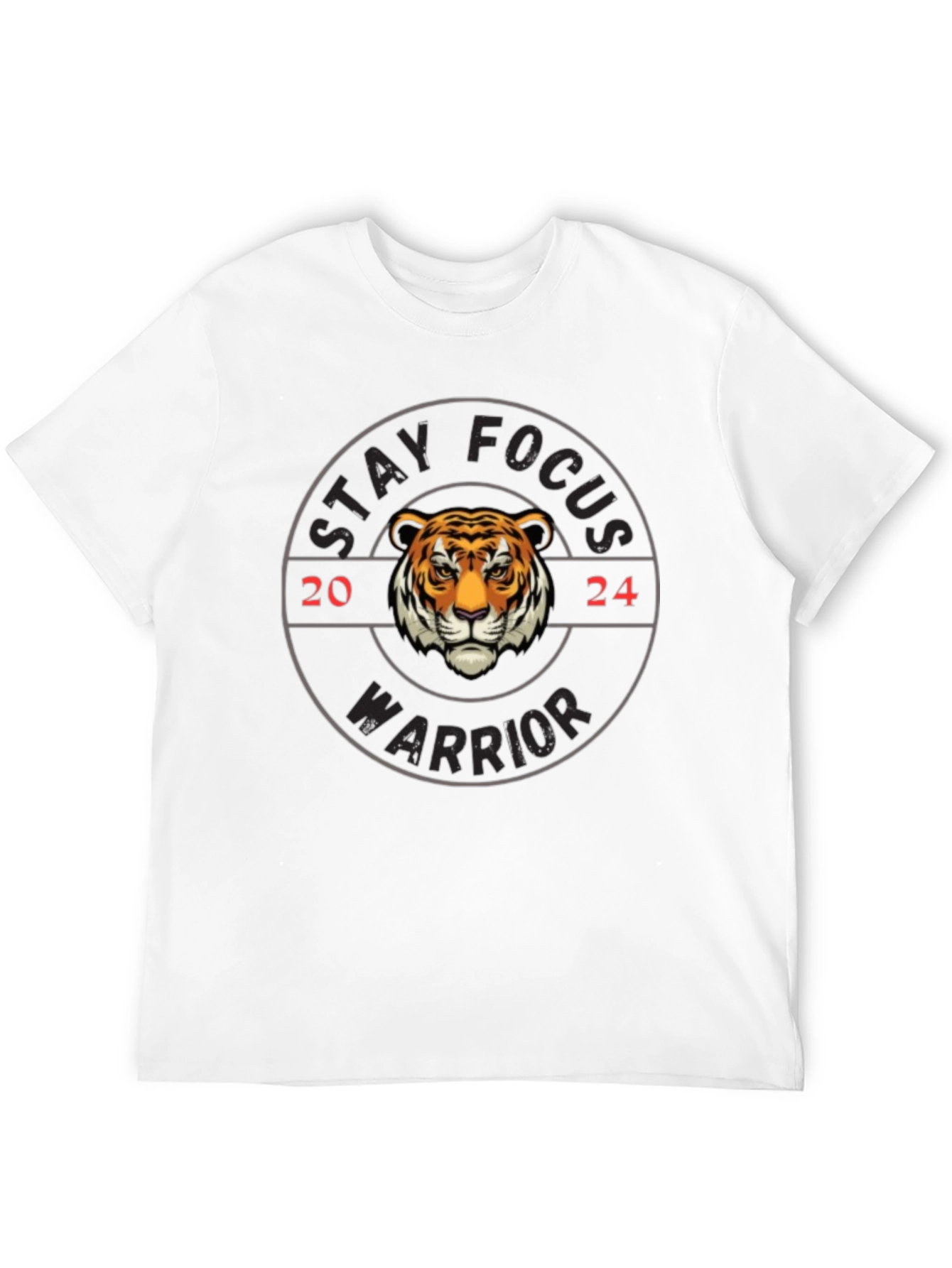 Stay Focus Warrior Tiger Graphic T-Shirt