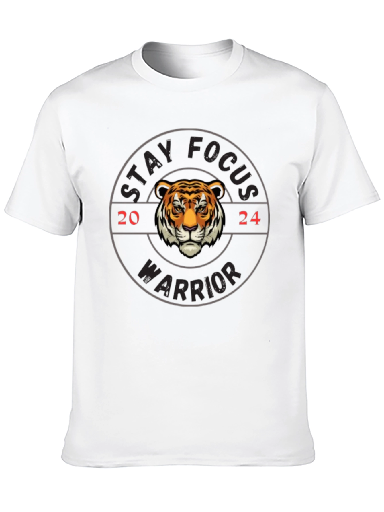 Stay Focus Warrior Tiger Graphic T-Shirt