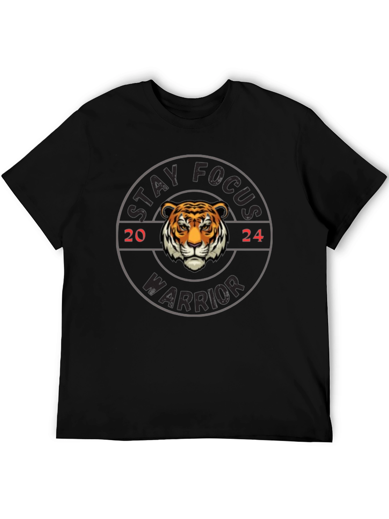 Stay Focus Warrior Tiger Graphic T-Shirt