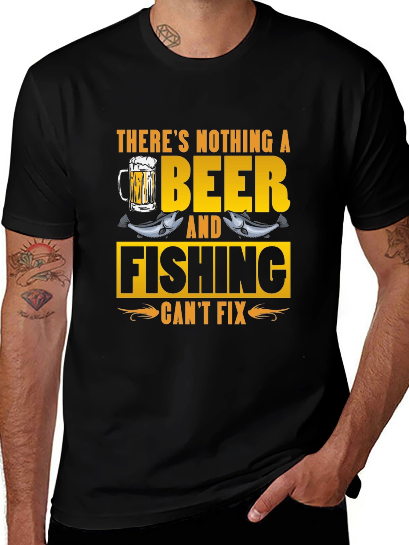 Beer & Fishing Fix T-Shirt - Mens Graphic Tee