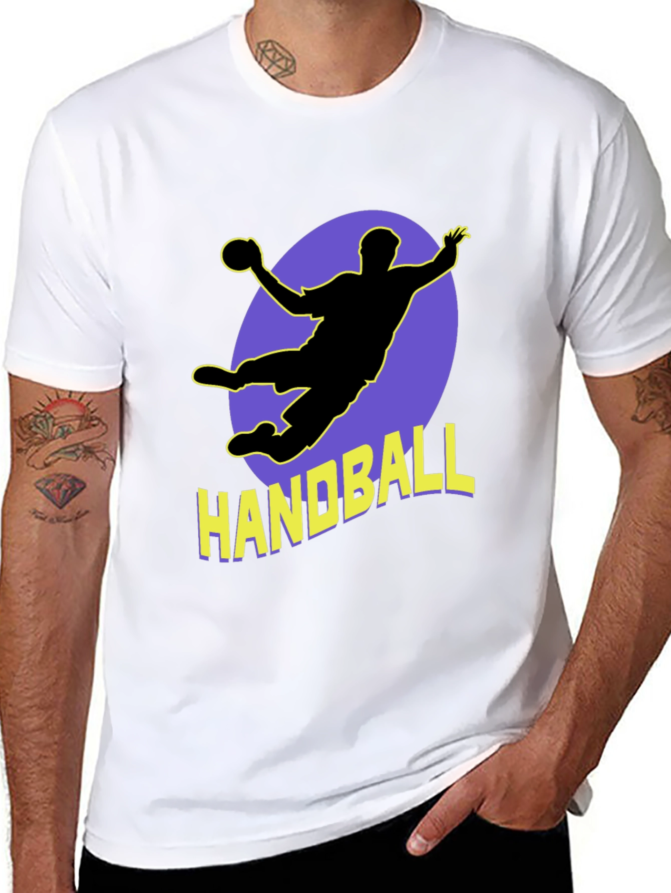 Handball Player Graphic Tee - Sporty Black T-Shirt