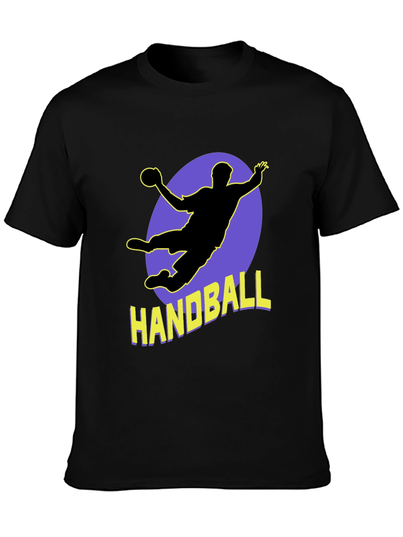 Handball Player Graphic Tee - Sporty Black T-Shirt