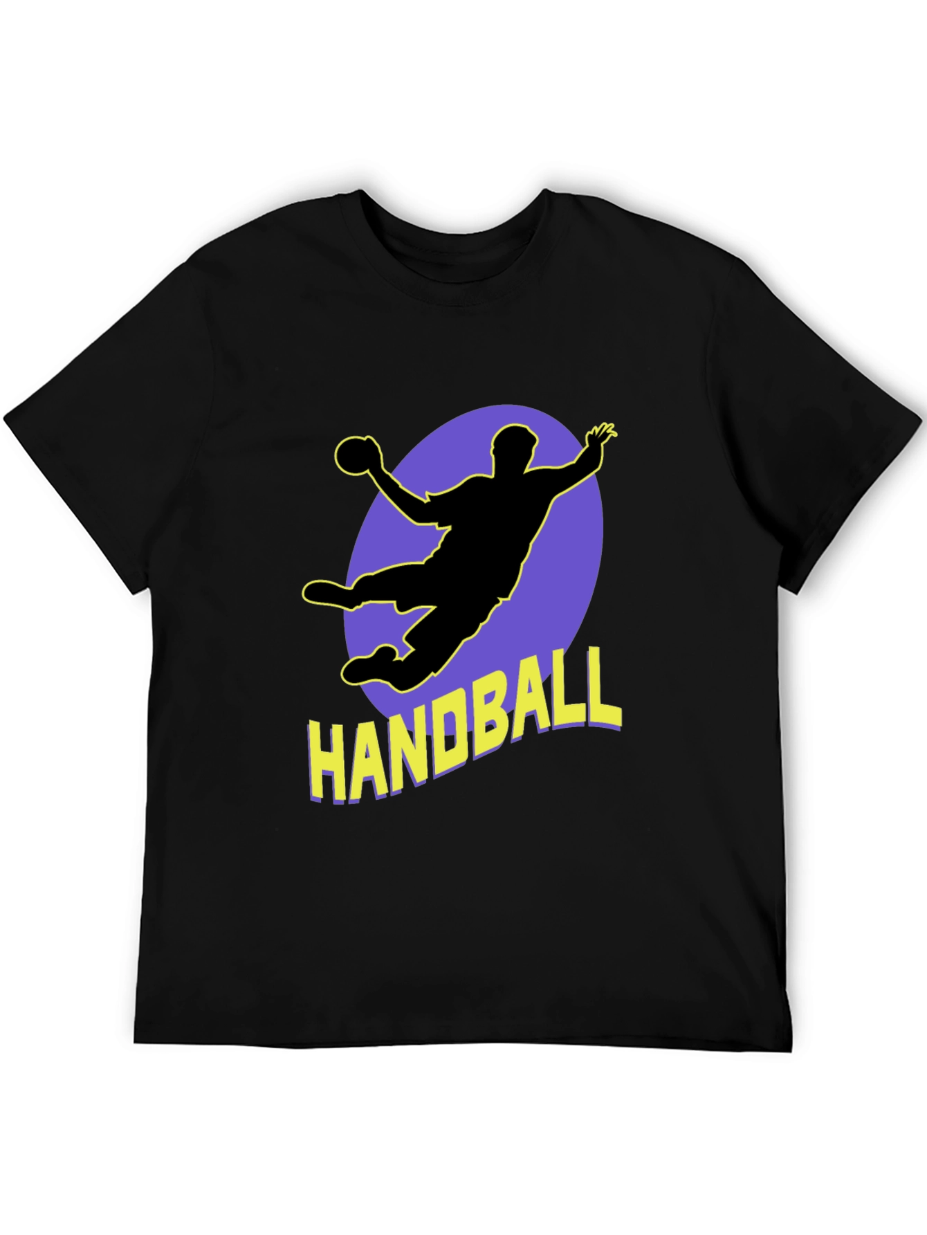 Handball Player Graphic Tee - Sporty Black T-Shirt