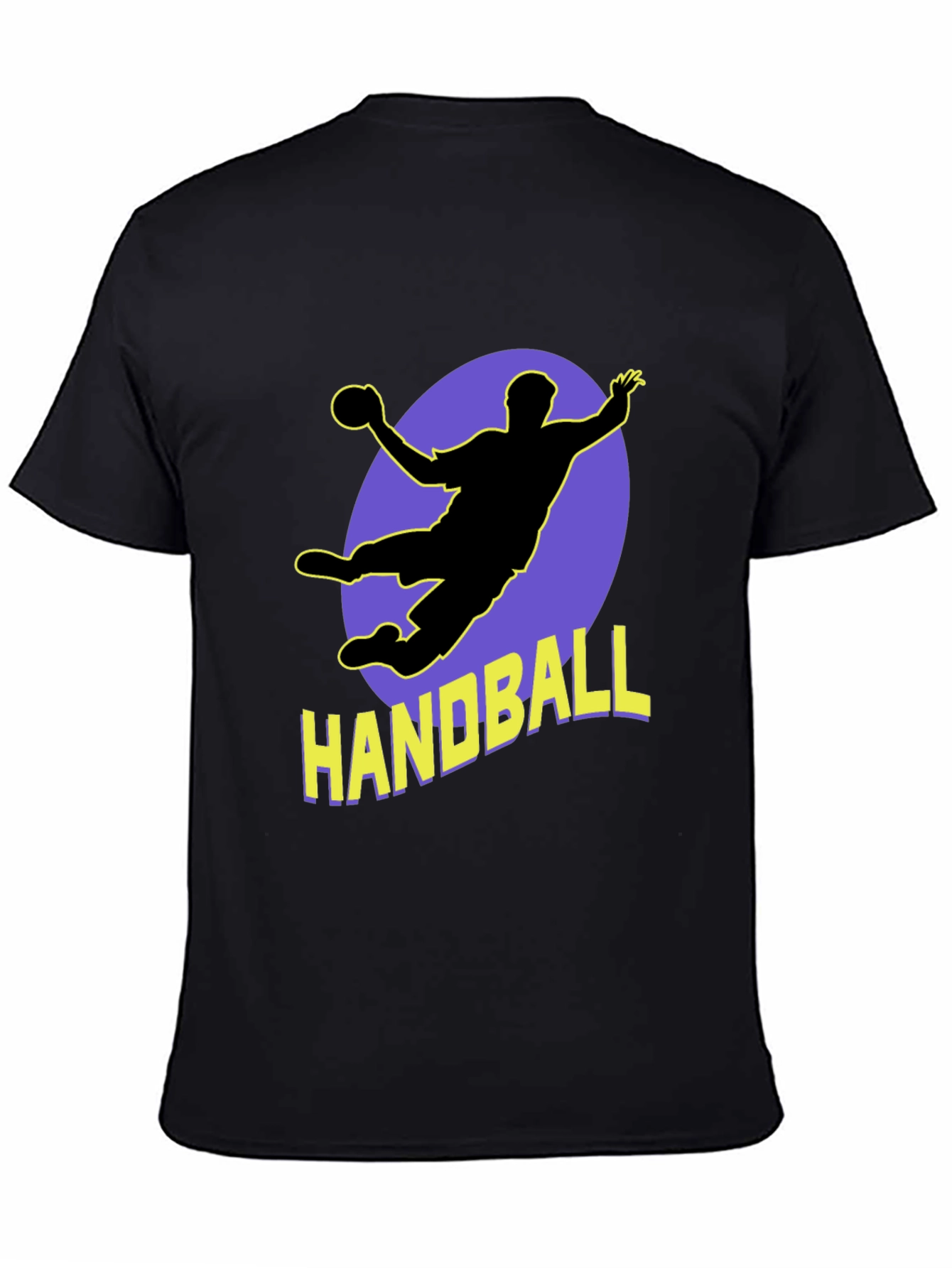 Handball Player Graphic Tee - Sporty Black T-Shirt
