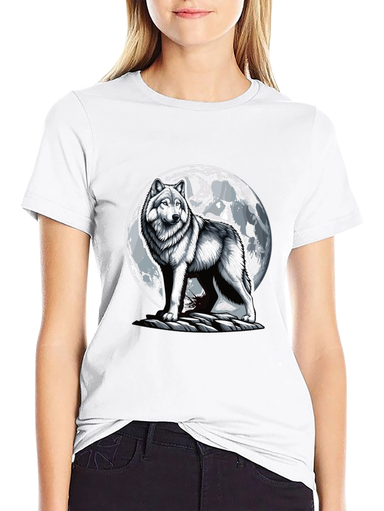 Wolf Moon T-Shirt - Animal Graphic Tee