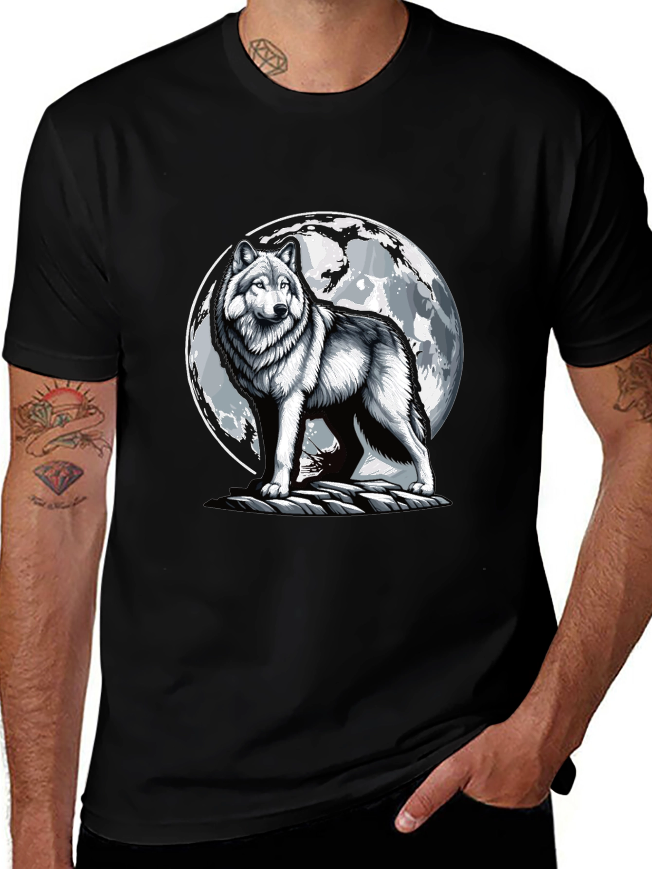 Wolf Moon T-Shirt - Animal Graphic Tee