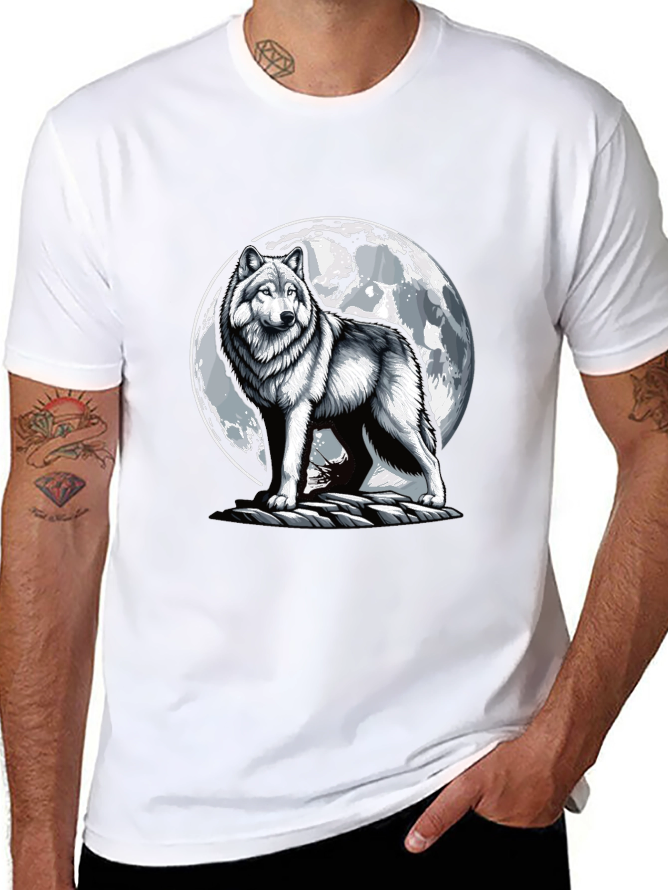 Wolf Moon T-Shirt - Animal Graphic Tee