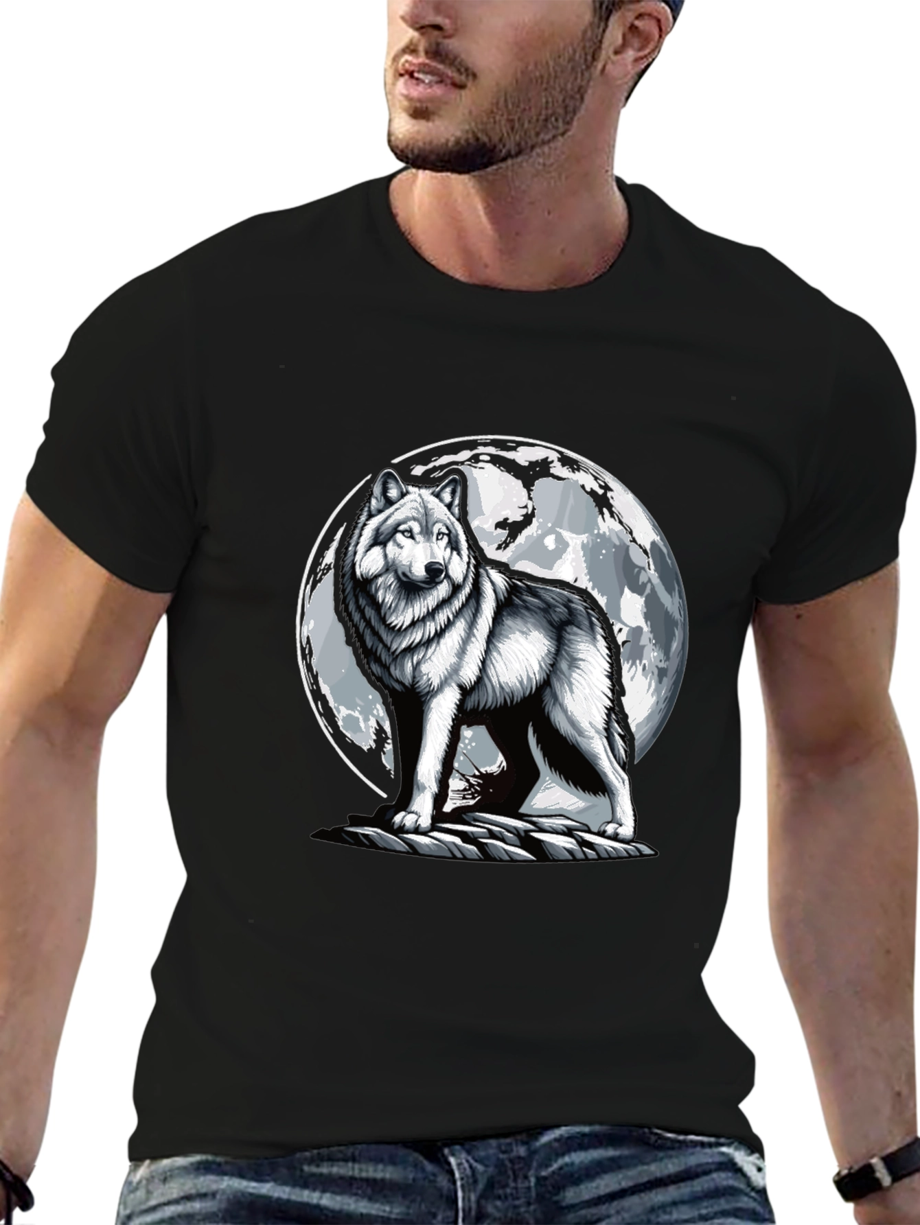 Wolf Moon T-Shirt - Animal Graphic Tee