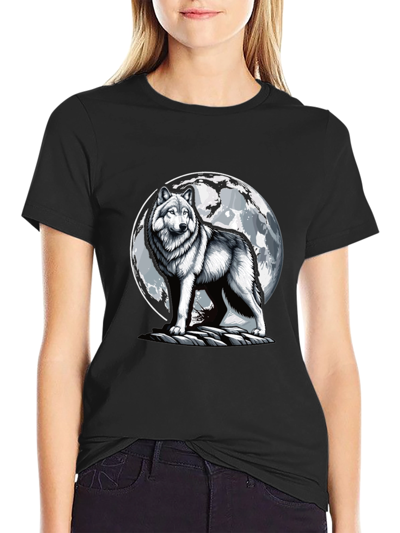 Wolf Moon T-Shirt - Animal Graphic Tee