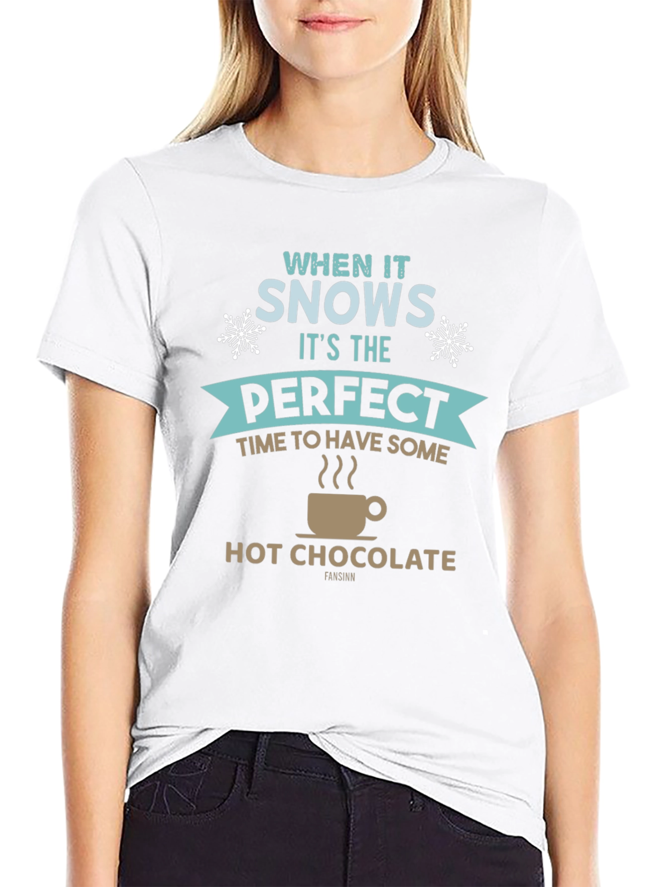 When It Snows Hot Chocolate T-Shirt