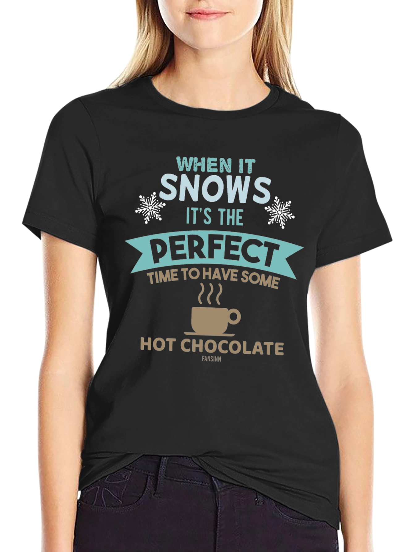 When It Snows Hot Chocolate T-Shirt