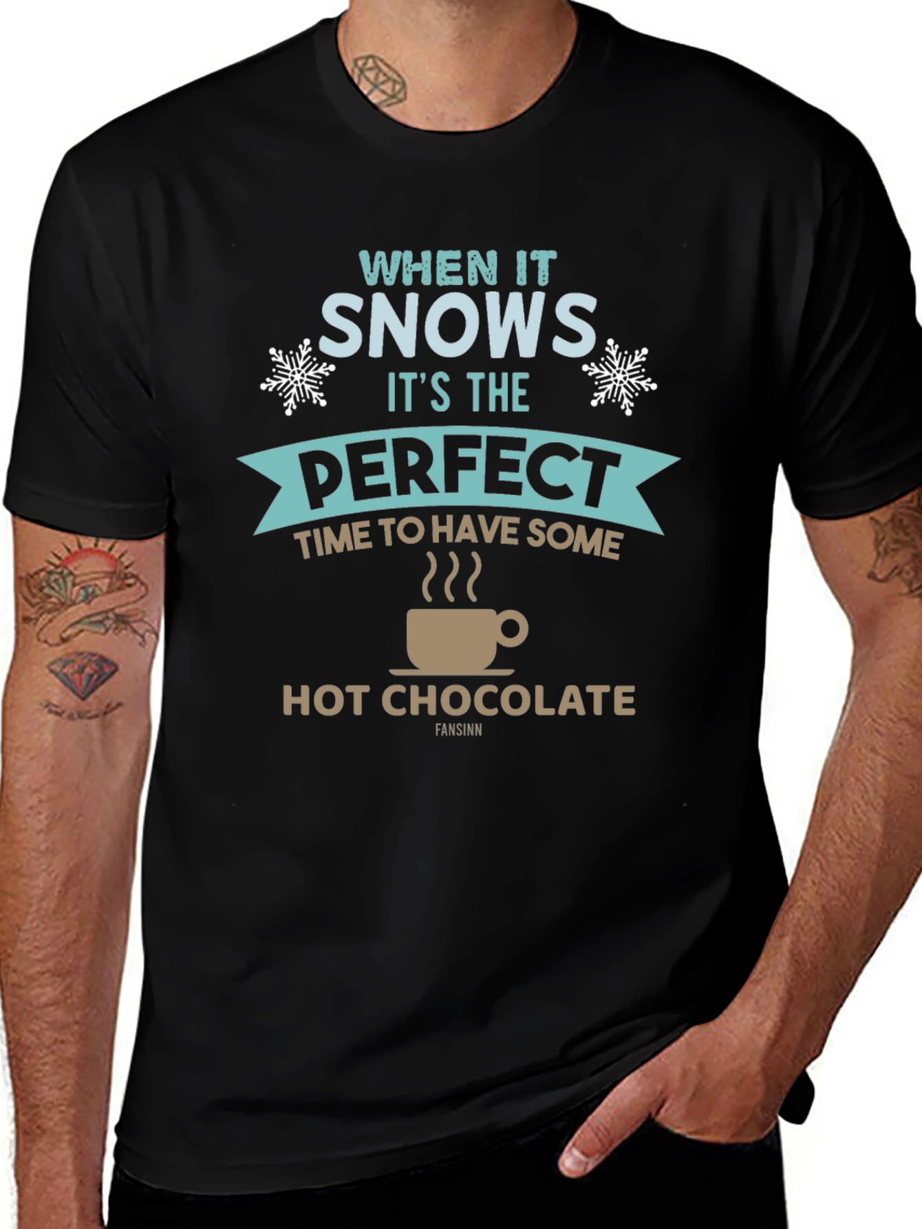 When It Snows Hot Chocolate T-Shirt