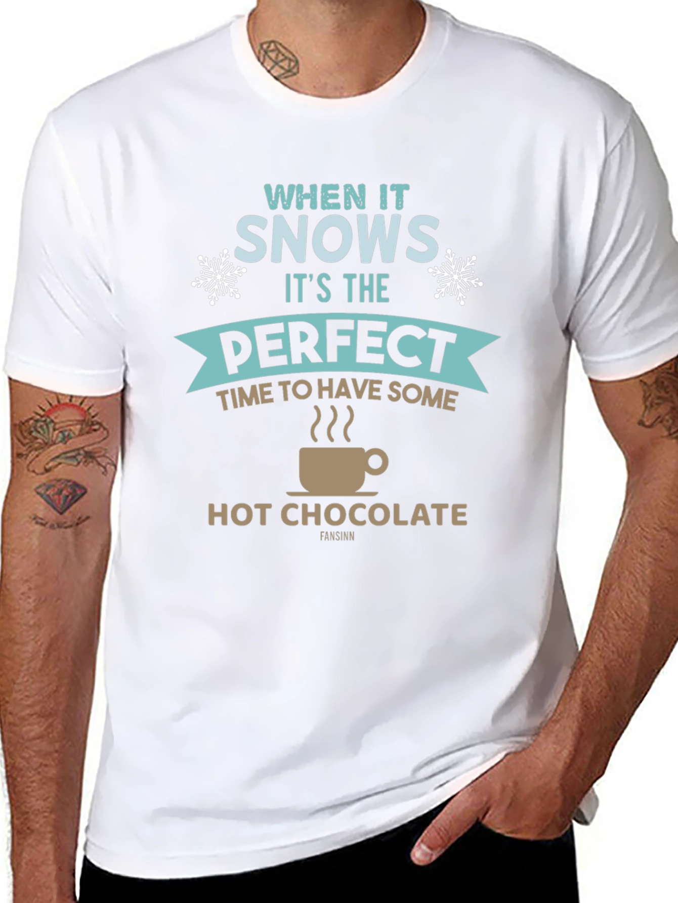 When It Snows Hot Chocolate T-Shirt