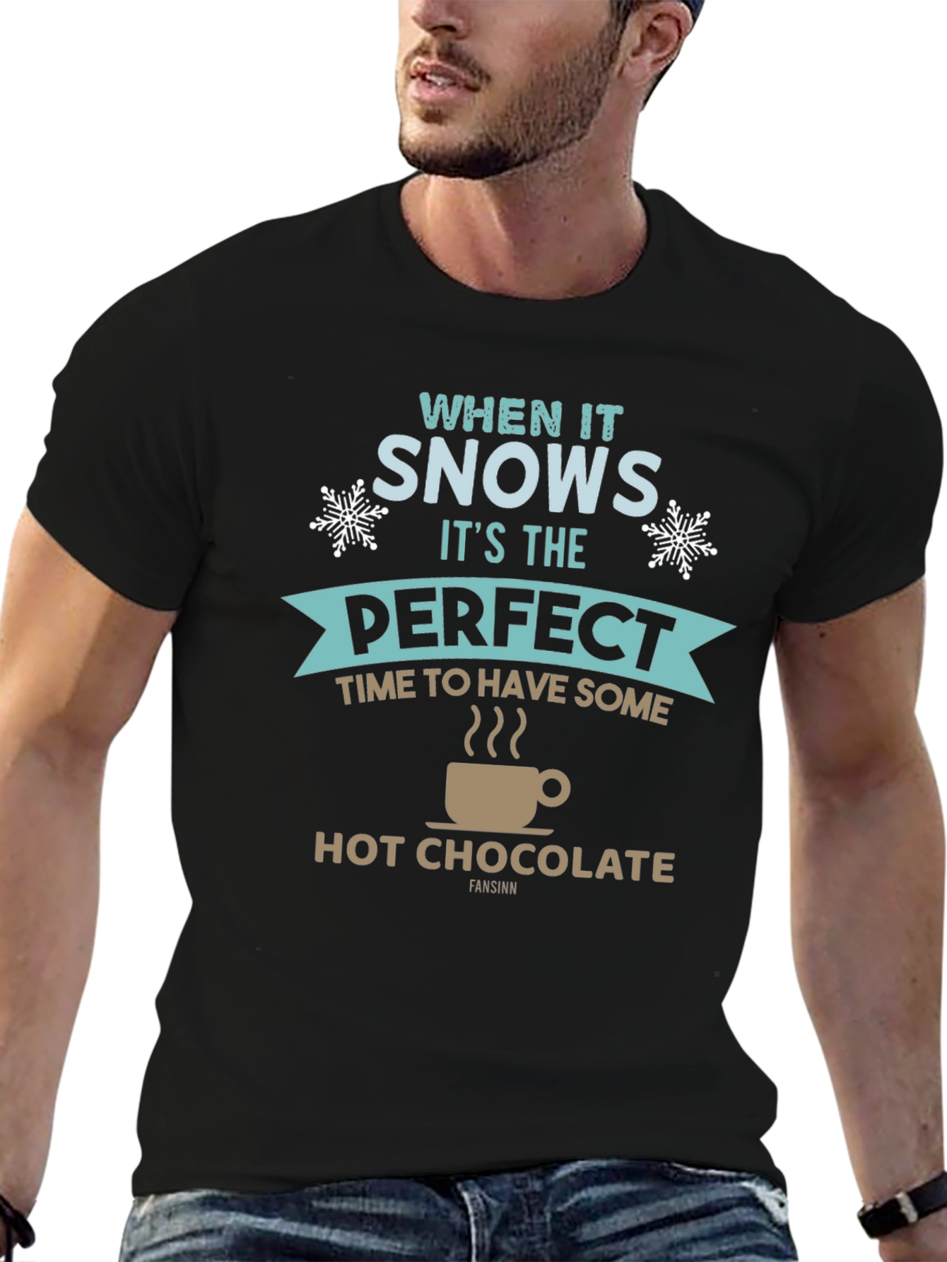 When It Snows Hot Chocolate T-Shirt