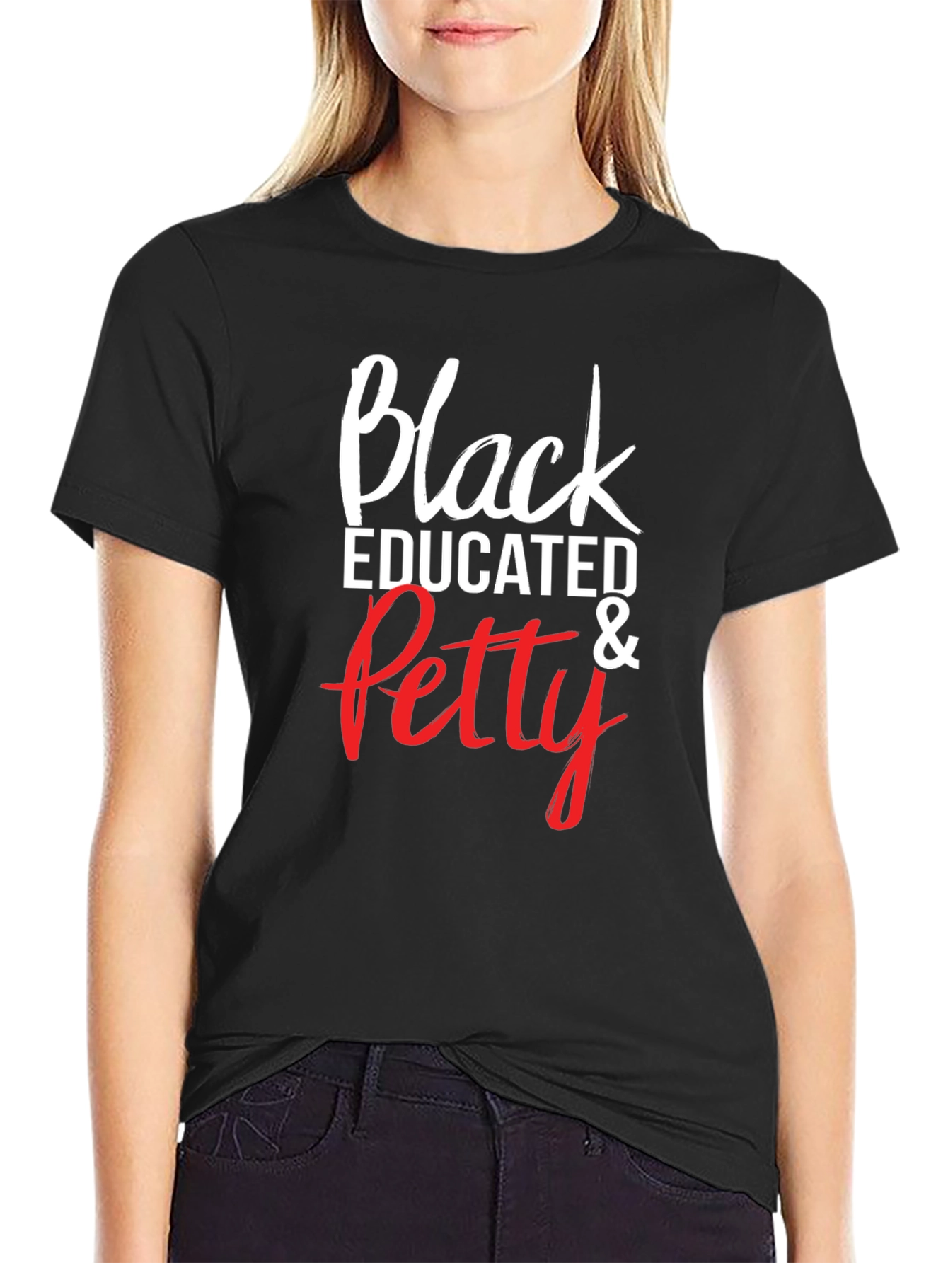 Black Educated & Petty Graphic Tee