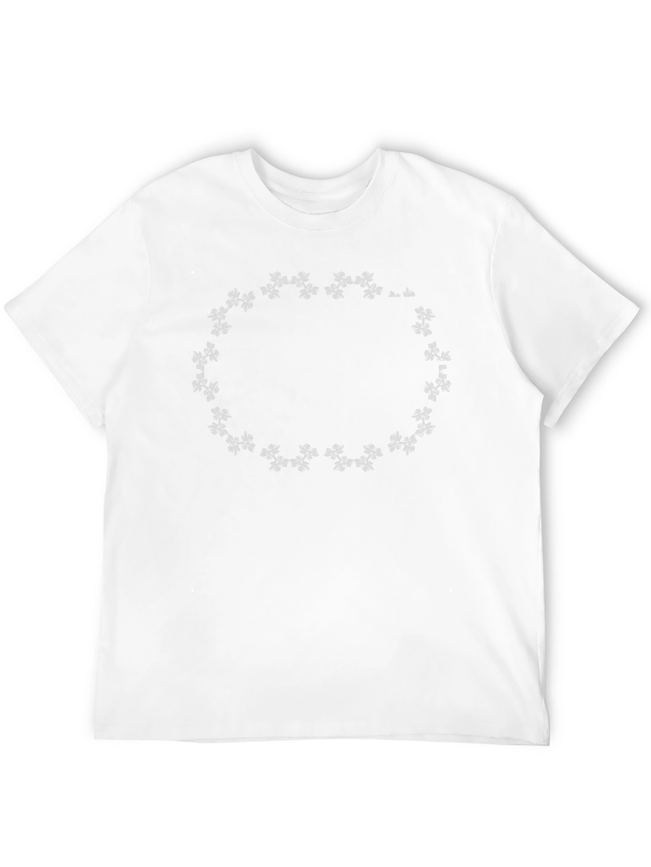 Black Tee with Floral Circle Design