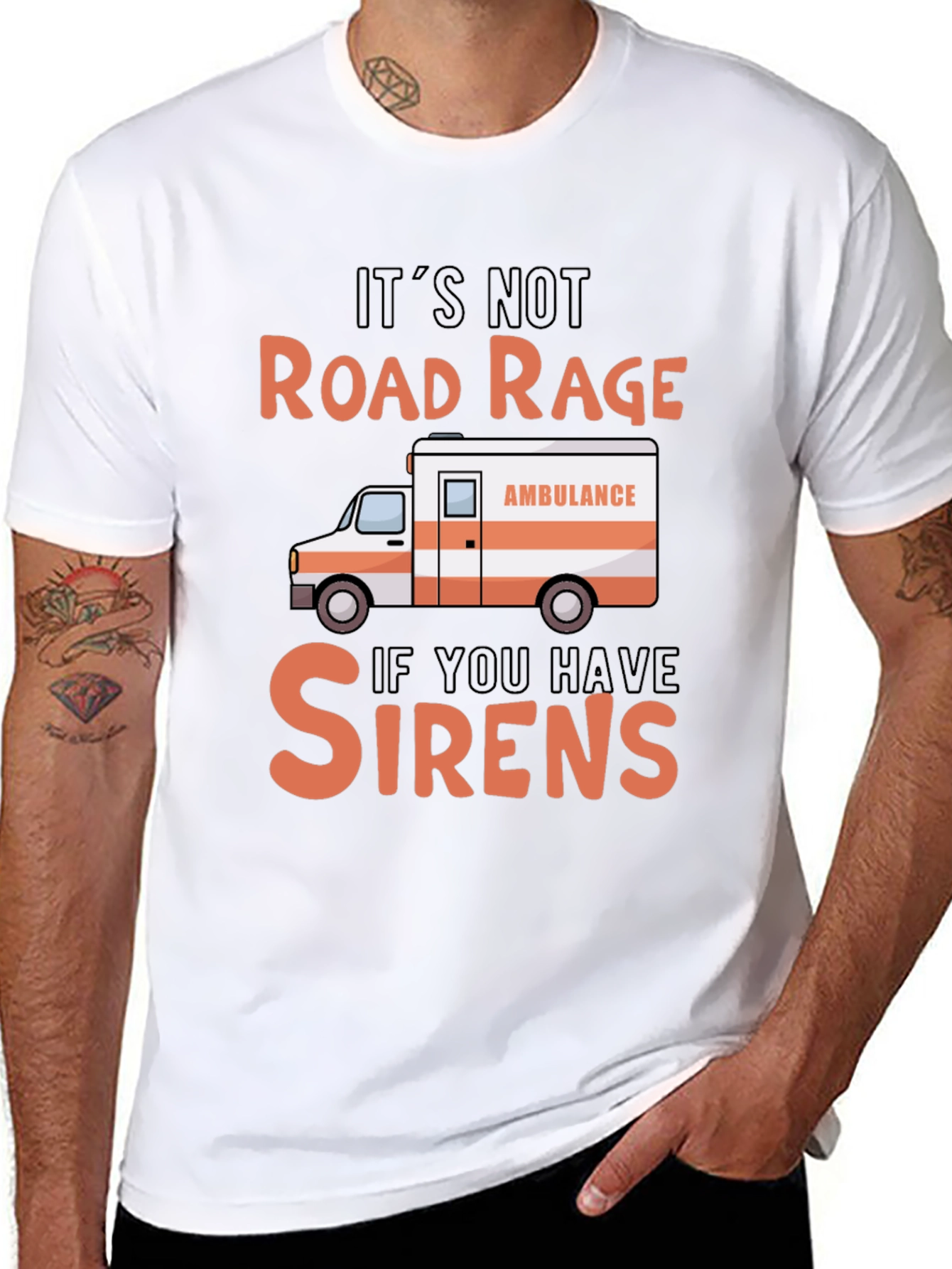 Road Rage Sirens Black Graphic T-Shirt