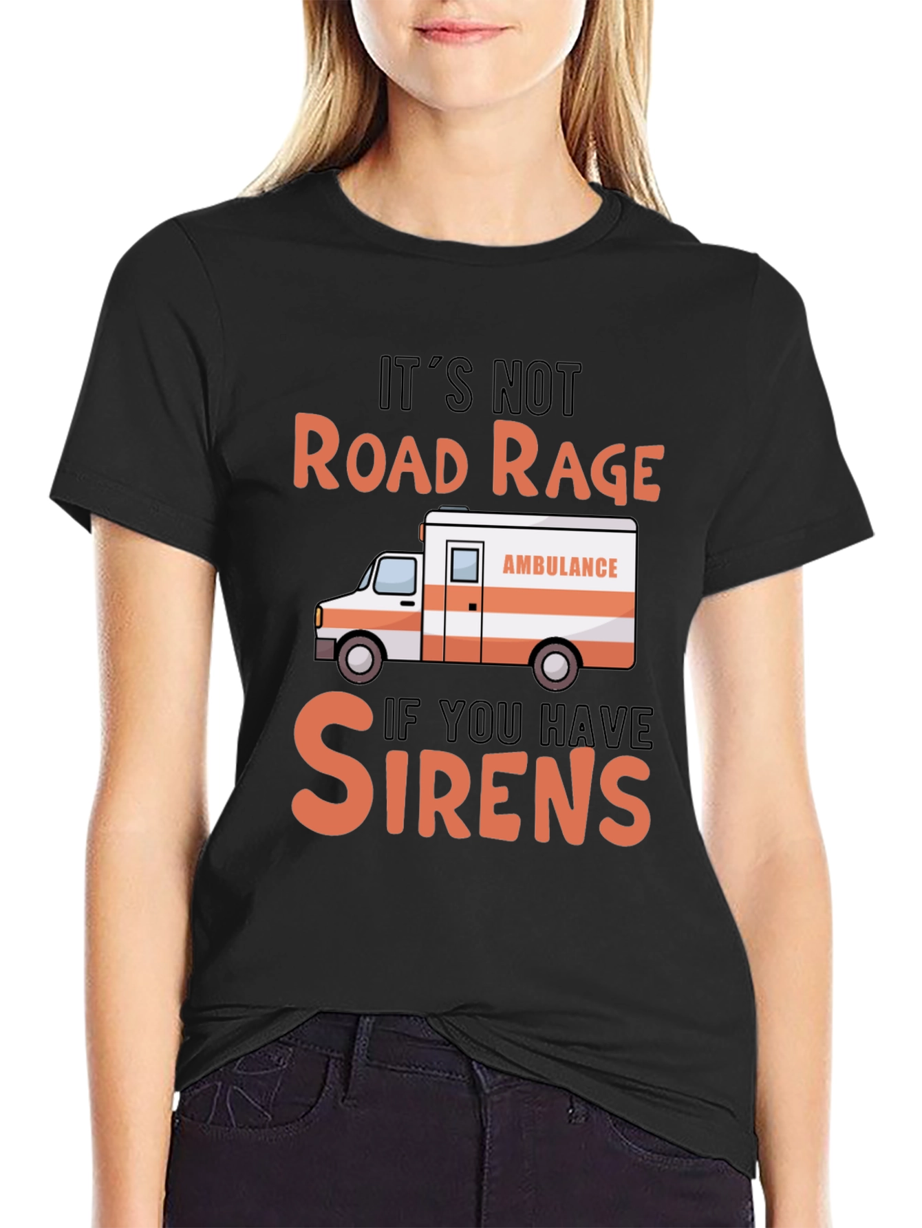 Road Rage Sirens Black Graphic T-Shirt