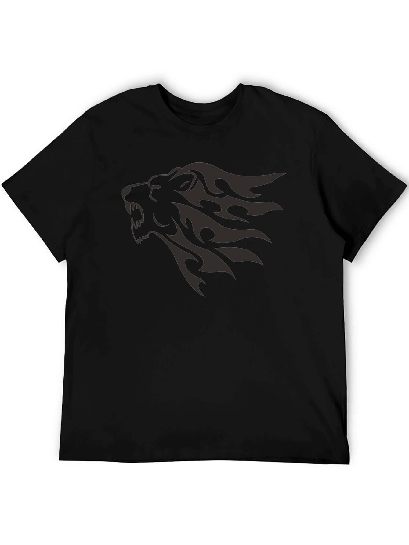 Lion Head Graphic Tee - Black