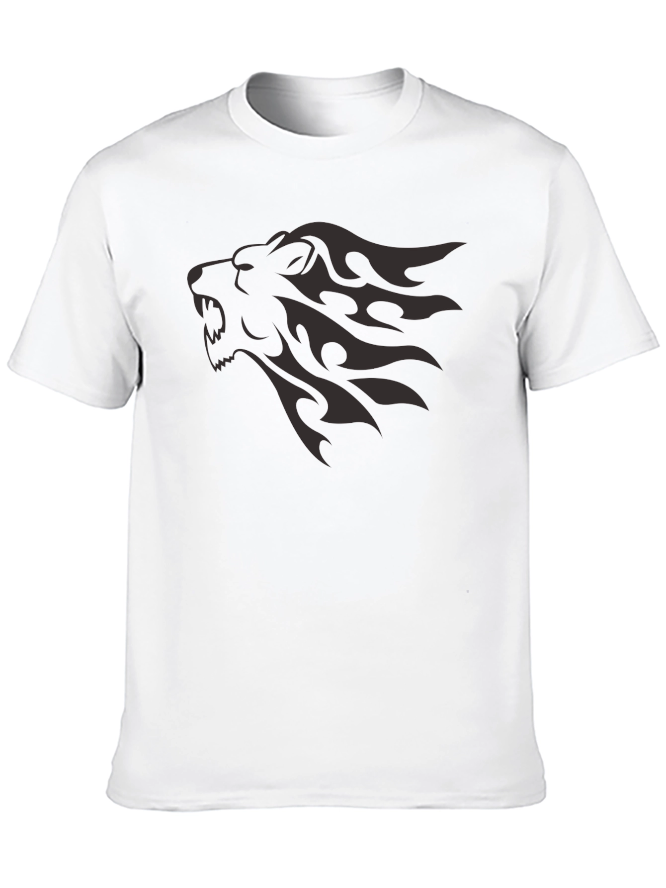 Lion Head Graphic Tee - Black
