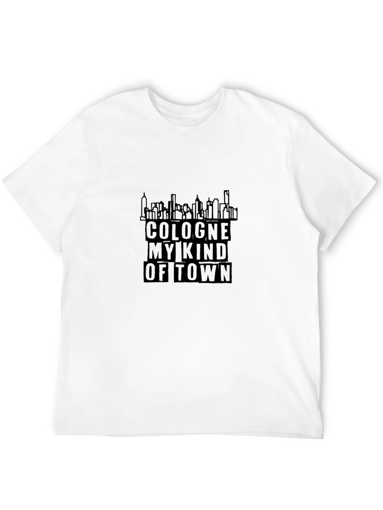 Cologne My Kind Of Town Mens Black Graphic T-Shirt